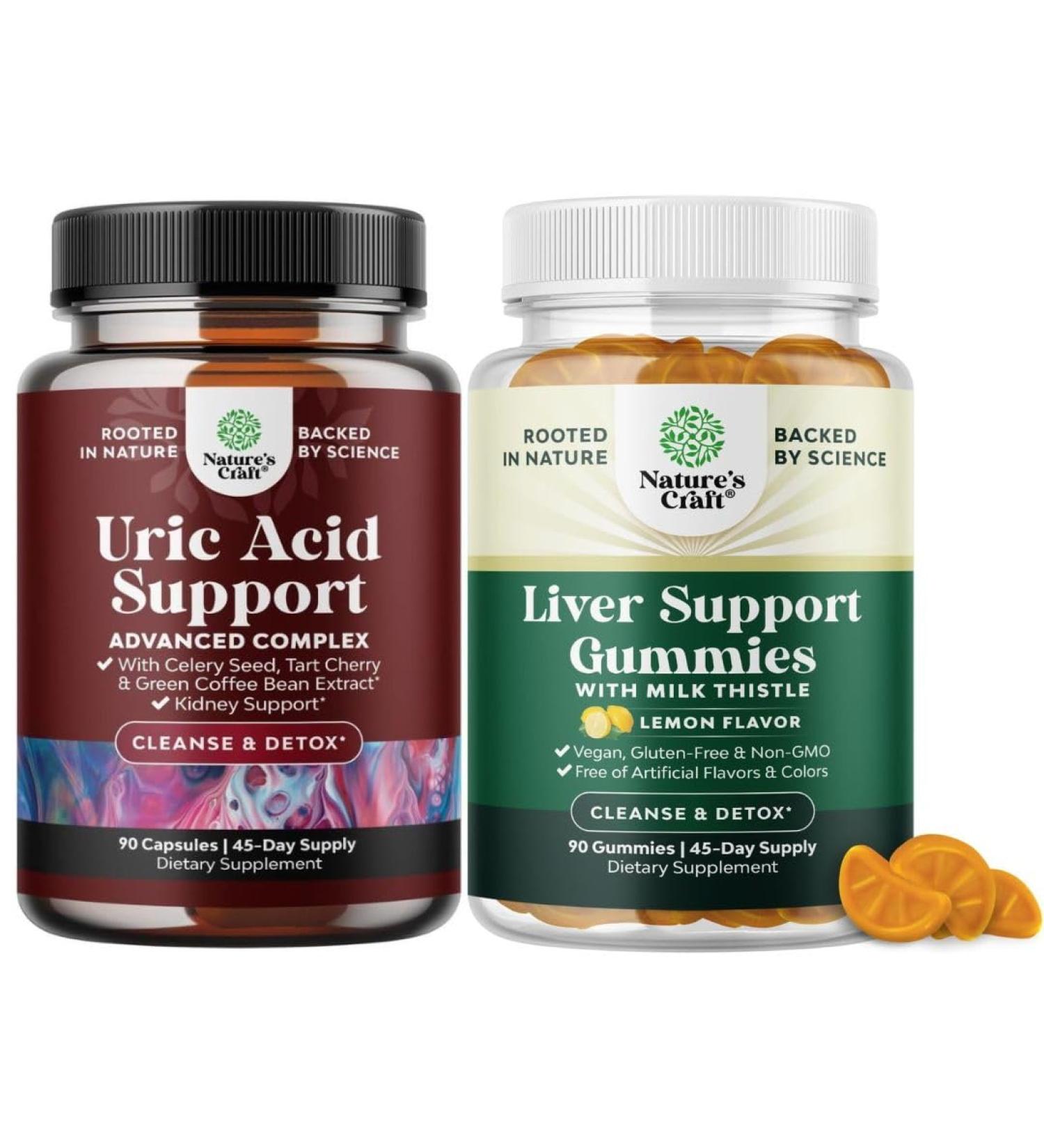 Bundle of Green Coffee Bean Extract for Uric Acid Cleanse & Detox with Turmeric Tart Cherry & Celery Seed and Liver Detox Gummies Milk Thistle with Artichoke Extract Turmeric Curcumin & L-Carnitine - Buy Online on GoSupps.com