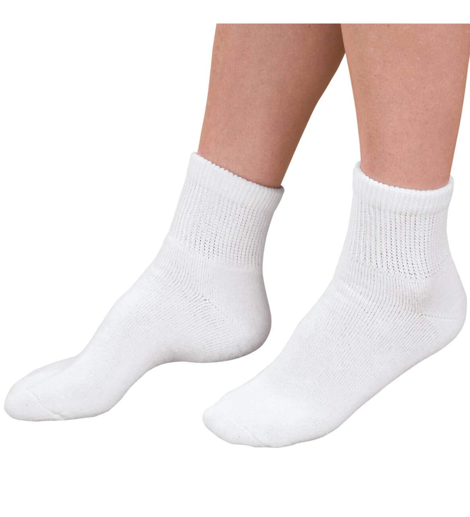 Diabetic Ankle Socks - 3 Pack White, Large Size - Buy Online on GoSupps.com