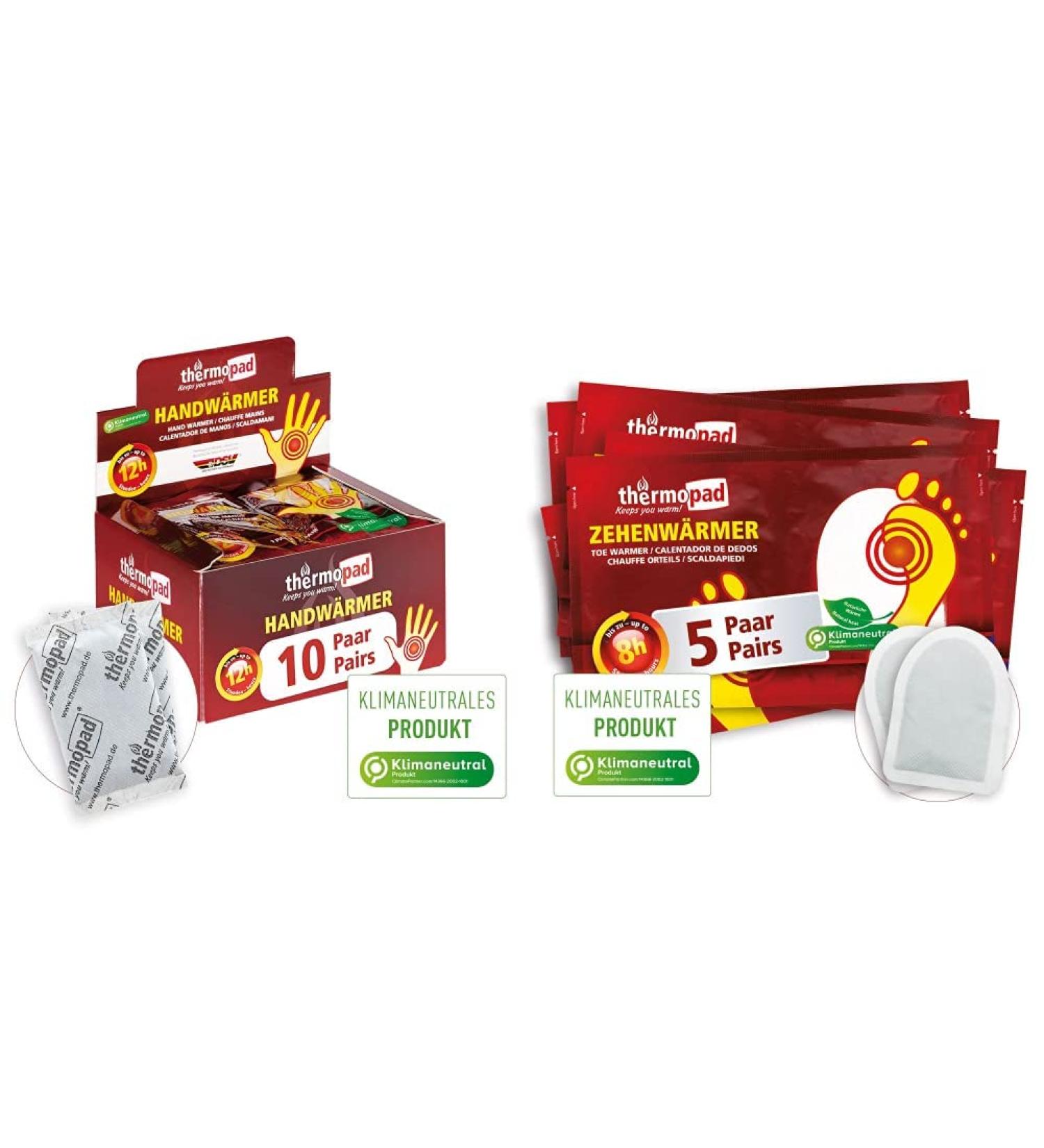 Thermopad Handwarmer | Soft Warming Pillow - 10 Pairs of Instant Heat Pads & Toe Warmers for 8 Hours of Comfort - Buy Online on GoSupps.com
