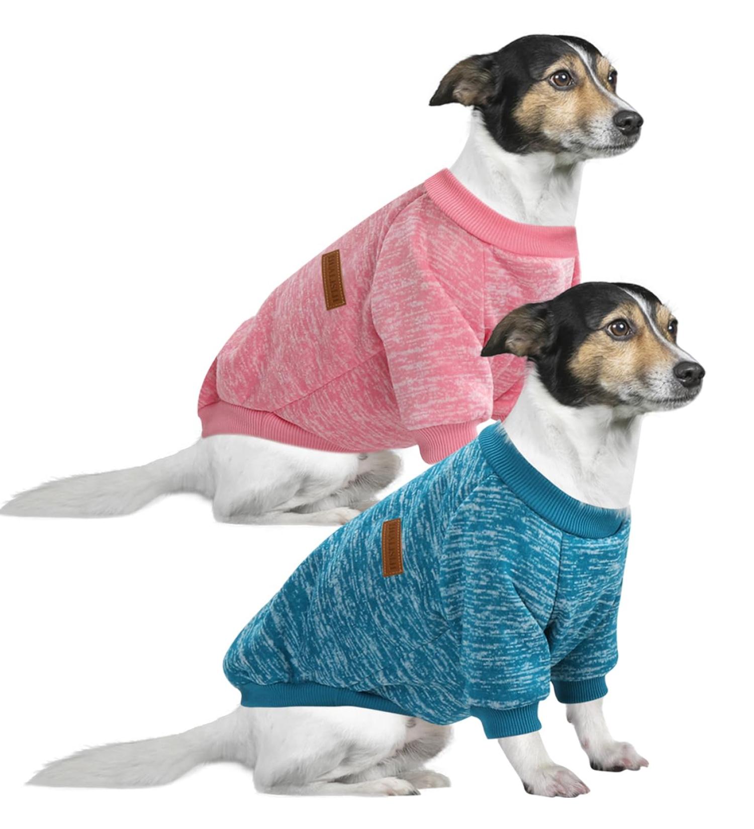 Buy Hualisiji 4XL Dog Sweater | Large Dog Hoodie - Soft Warm & Easy Wear (Pink & Blue) - 2PC Set for Comfort - Buy Online on GoSupps.com
