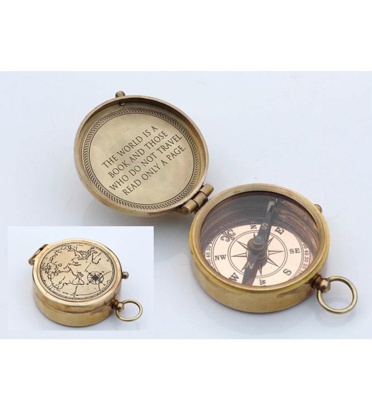 Vintage Nautical Magnetic Compass with Inspirational Engraving - Perfect Baptism Gift in Leather or Wooden Case - Buy Online on GoSupps.com