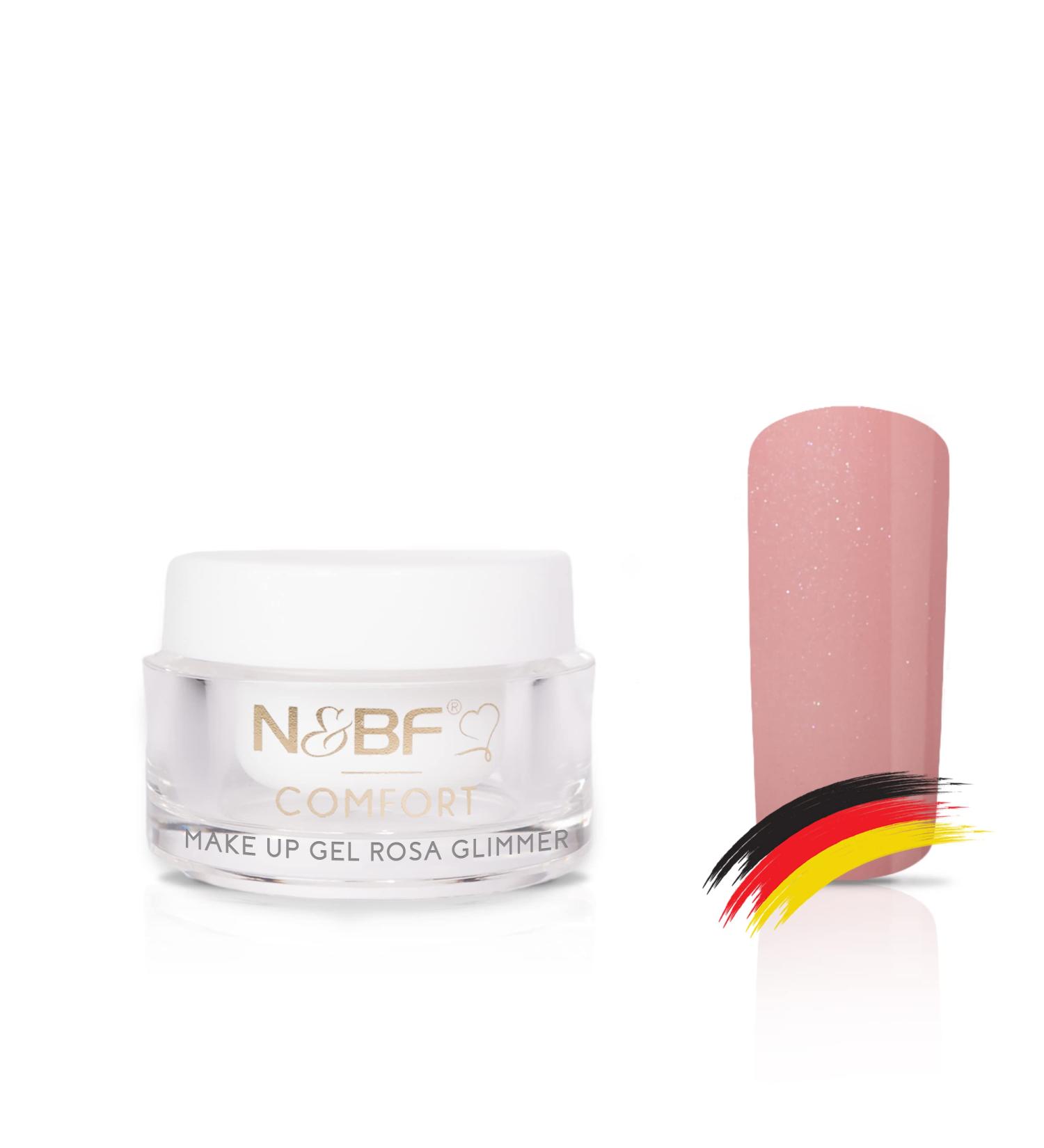 N & BF 5ML Comfort Line Makeup Gel Rosa Glimmer | High-Quality Glitter Camouflage Gel for Gelnageln | LED+UV | Made in Germany - Buy Online on GoSupps.com