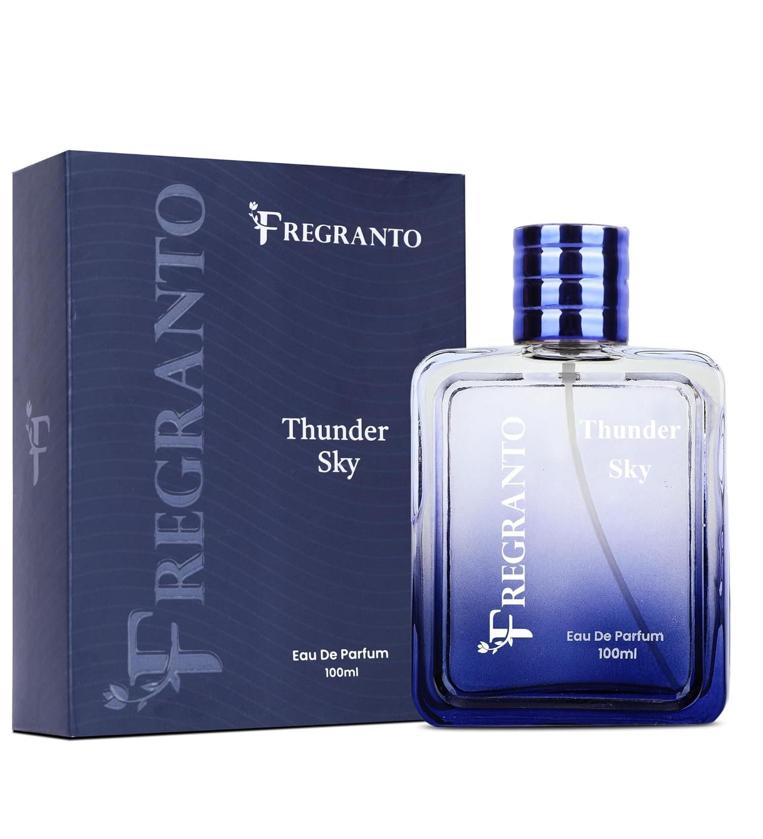 Thunder Sky Perfume For Men - 100 ML | Luxury Long Lasting Fragrance Spray | Eau De Perfum | White Wood Amber - Sweet Floral Fragrance Scent - Buy Online on GoSupps.com
