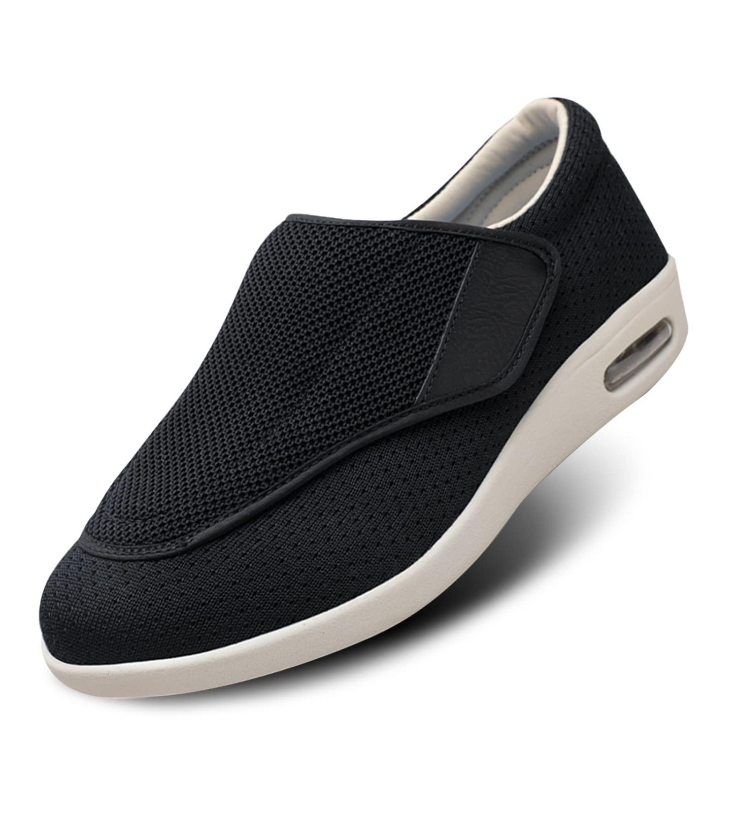 Men's Diabetic Shoes - Pain Relief Wide Width Slippers with Adjustable Orthopedic Design and Memory Foam Insoles - Lightweight and Easy Slip-On for Seniors - Size 11.5 Wide Black - Buy Online on GoSupps.com