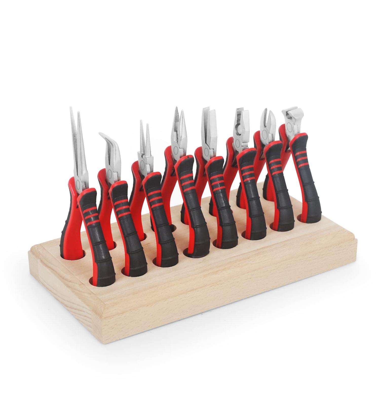 NEWACALOX 8PCS Jewelry Pliers Set with Wood Pallet - Jewelry Making Kit for Repair, Wire Wrapping, Beading & Crafts - Buy Online on GoSupps.com