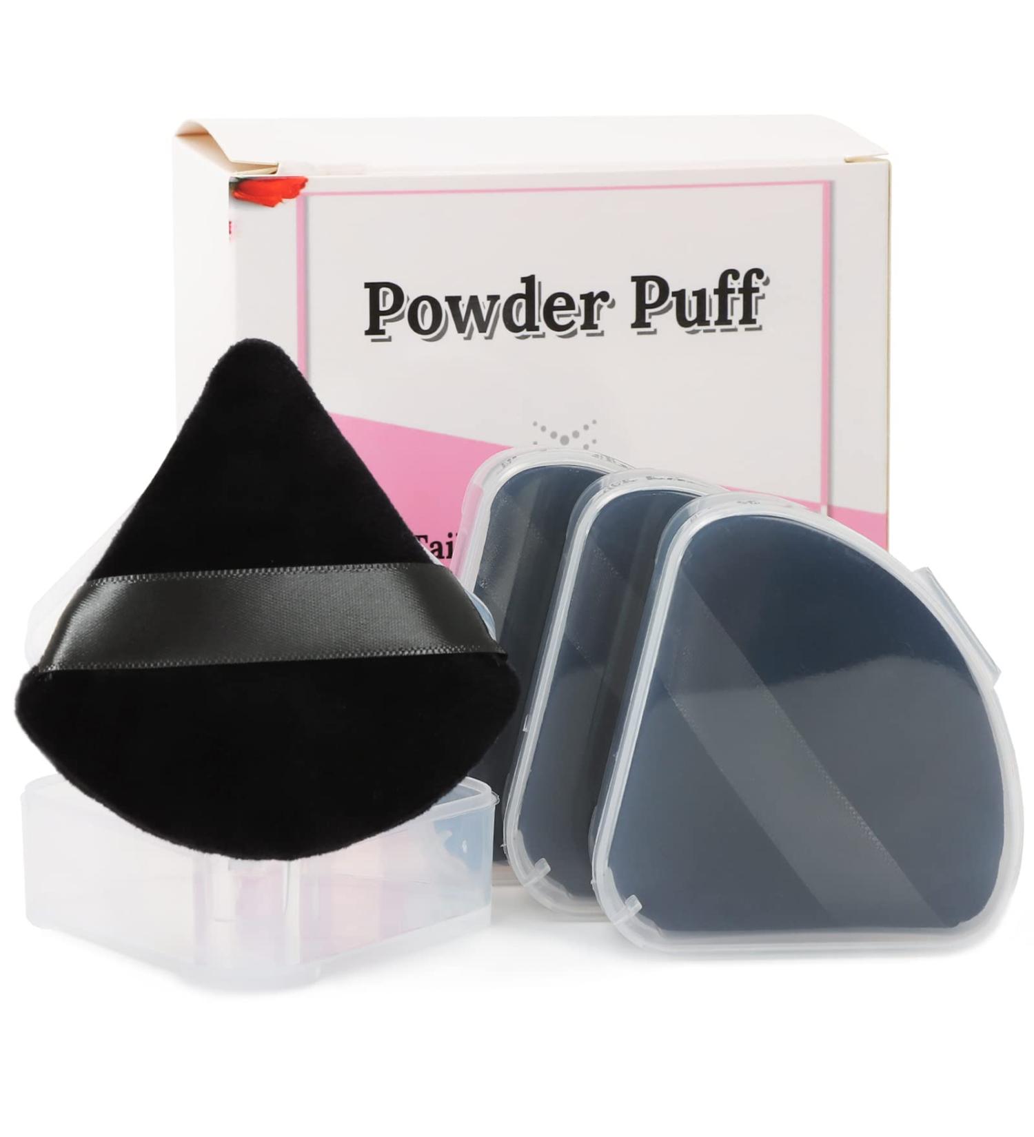 NIACONN Soft Velour Triangle Powder Puff Set with Reusable Makeup Setting Puffs - Black (4pcs) - Buy Online on GoSupps.com
