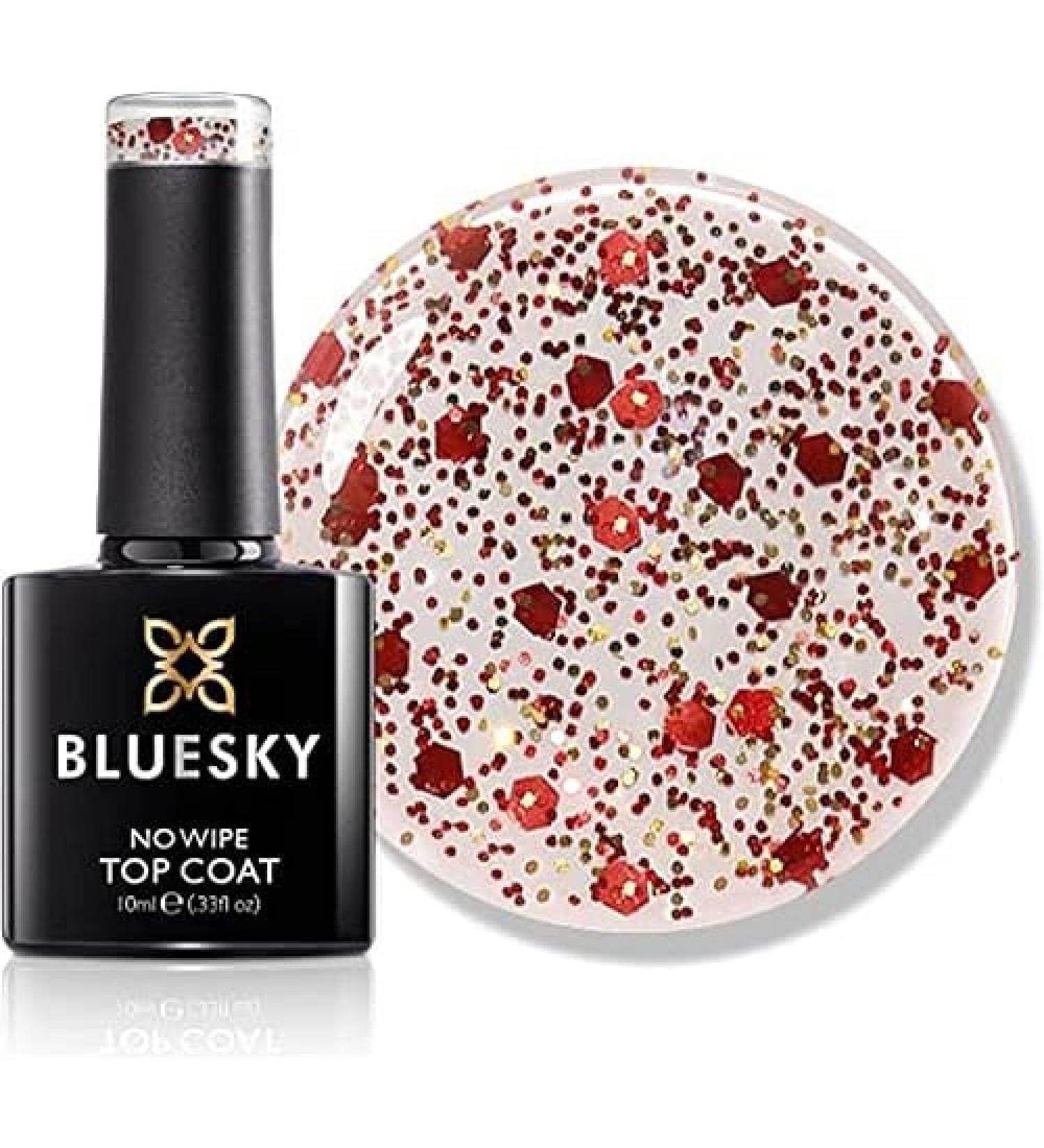 Bluesky Glitter No Wipe Top Coat GTC04 Red 10ml - UV LED Gel Nail Polish - Buy Online on GoSupps.com