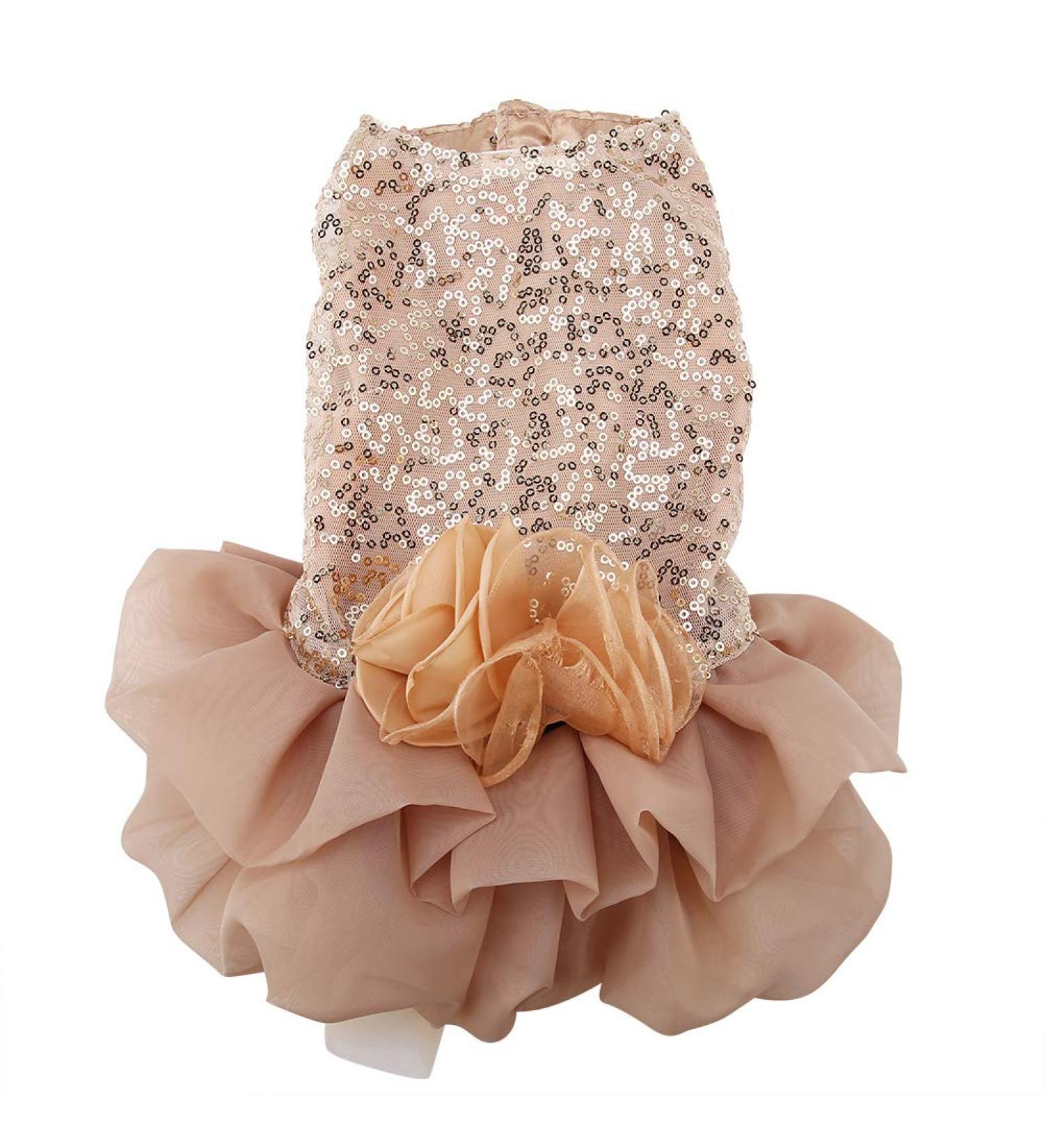 Sequin Silky Tutu Dog Dress Princess Costume - L Gold - Buy Online on GoSupps.com