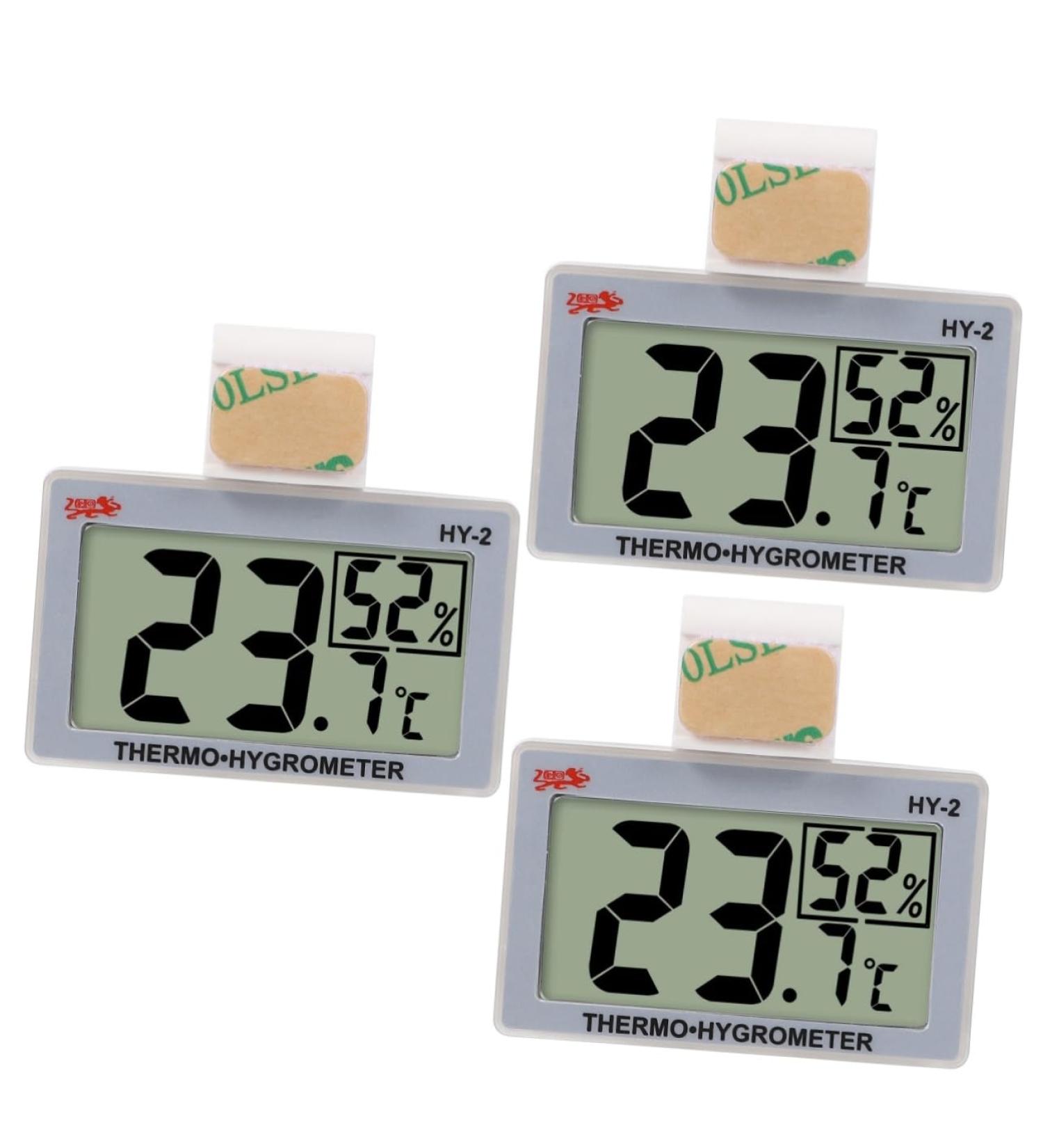 MipCase Mini Refrigerator Hygrometer - 3-Piece Glass Temperature & Humidity Measuring Device for Home & Aquarium - Multi-functional 5.5x5x1.5cm - Buy Online on GoSupps.com