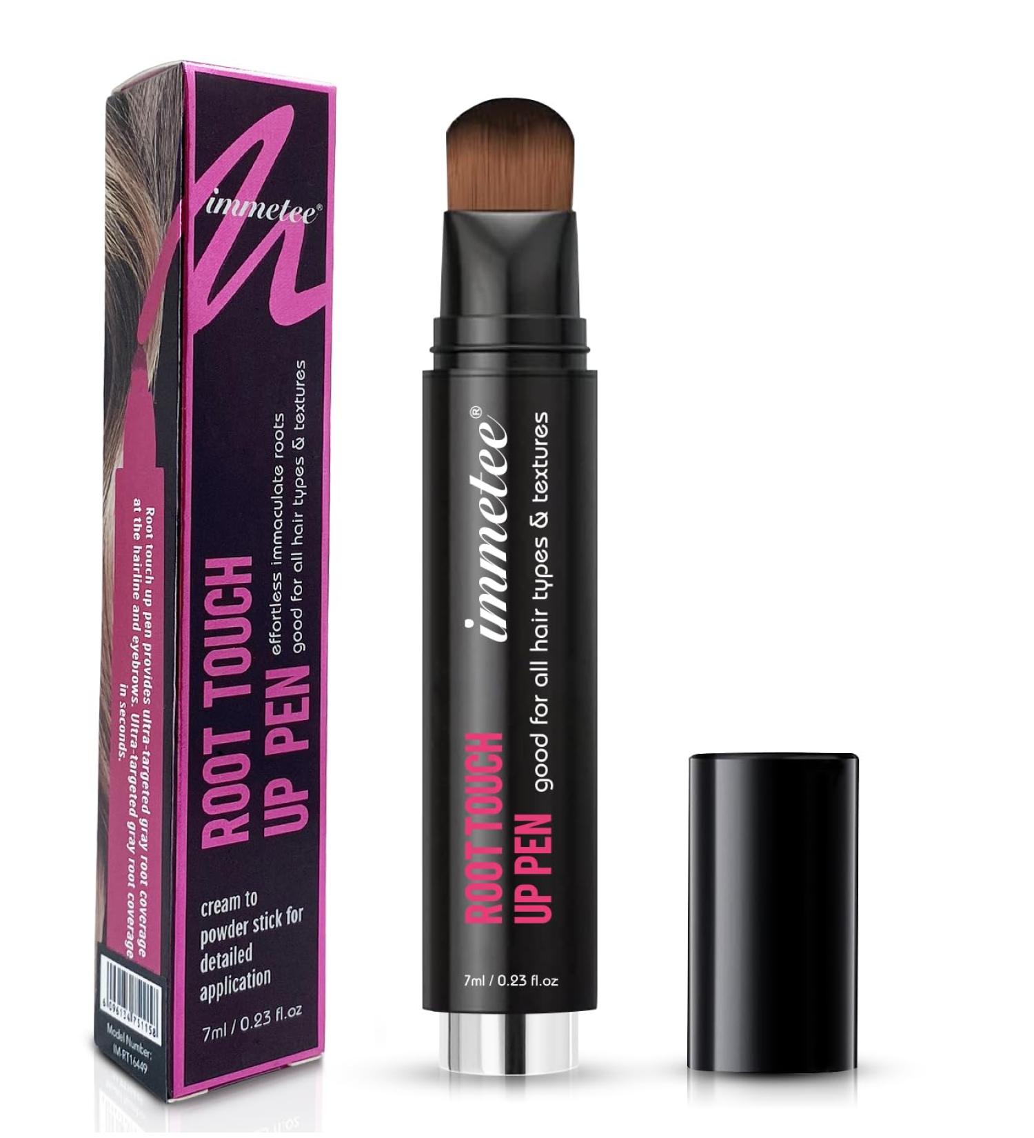 immetee Hair Root Touch Up Pen Instant Hairline Concealer Pen Hair Dye Brush Pens Root Concealer & Gray Hair Coverage. 7ml/0.23fl oz (Light Brown) - Buy Online on GoSupps.com