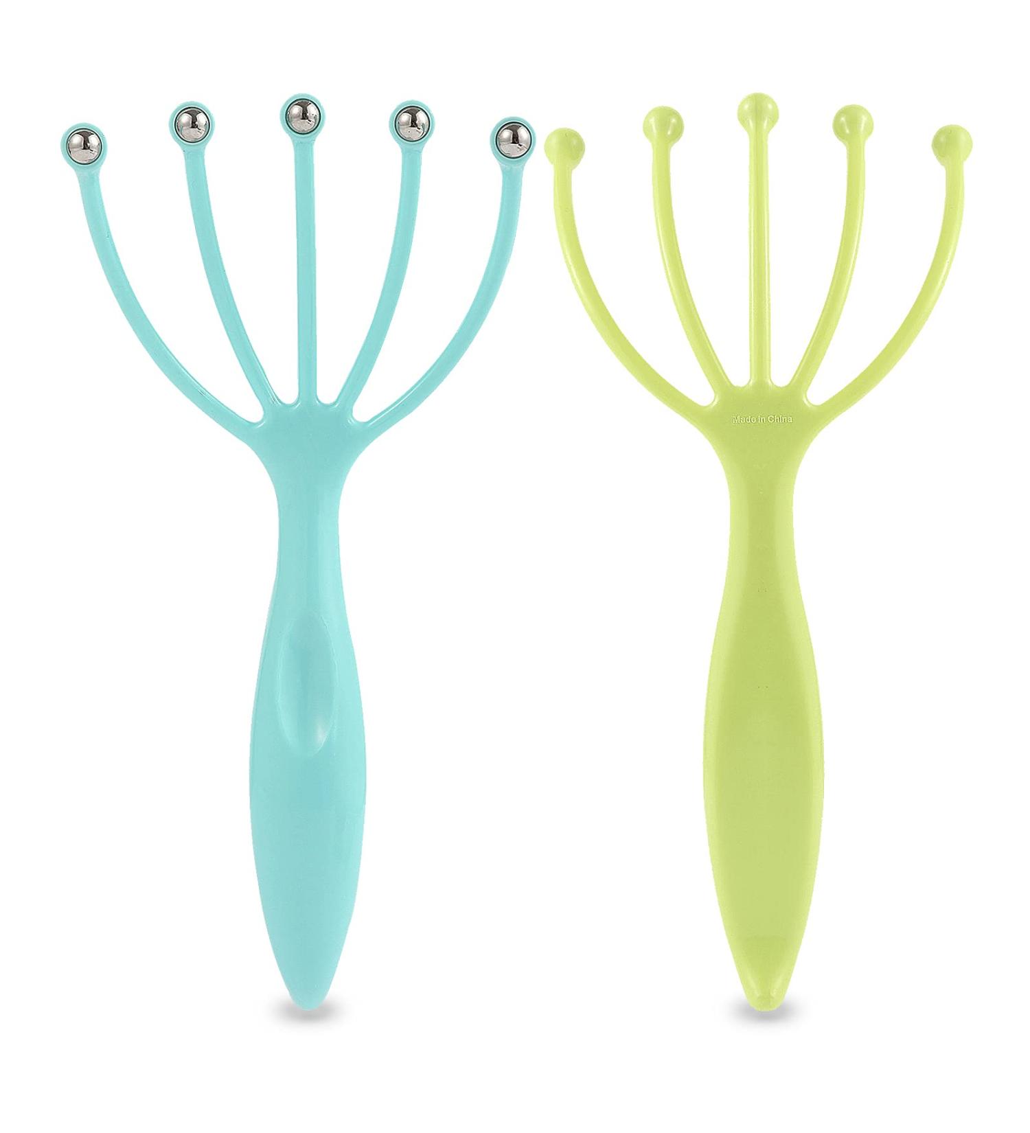 EMXGB Scalp Massager 2-Pack for Deep Relaxation & Stress Reduction at Home, Office, or Spa - Blue/Green - Buy Online on GoSupps.com