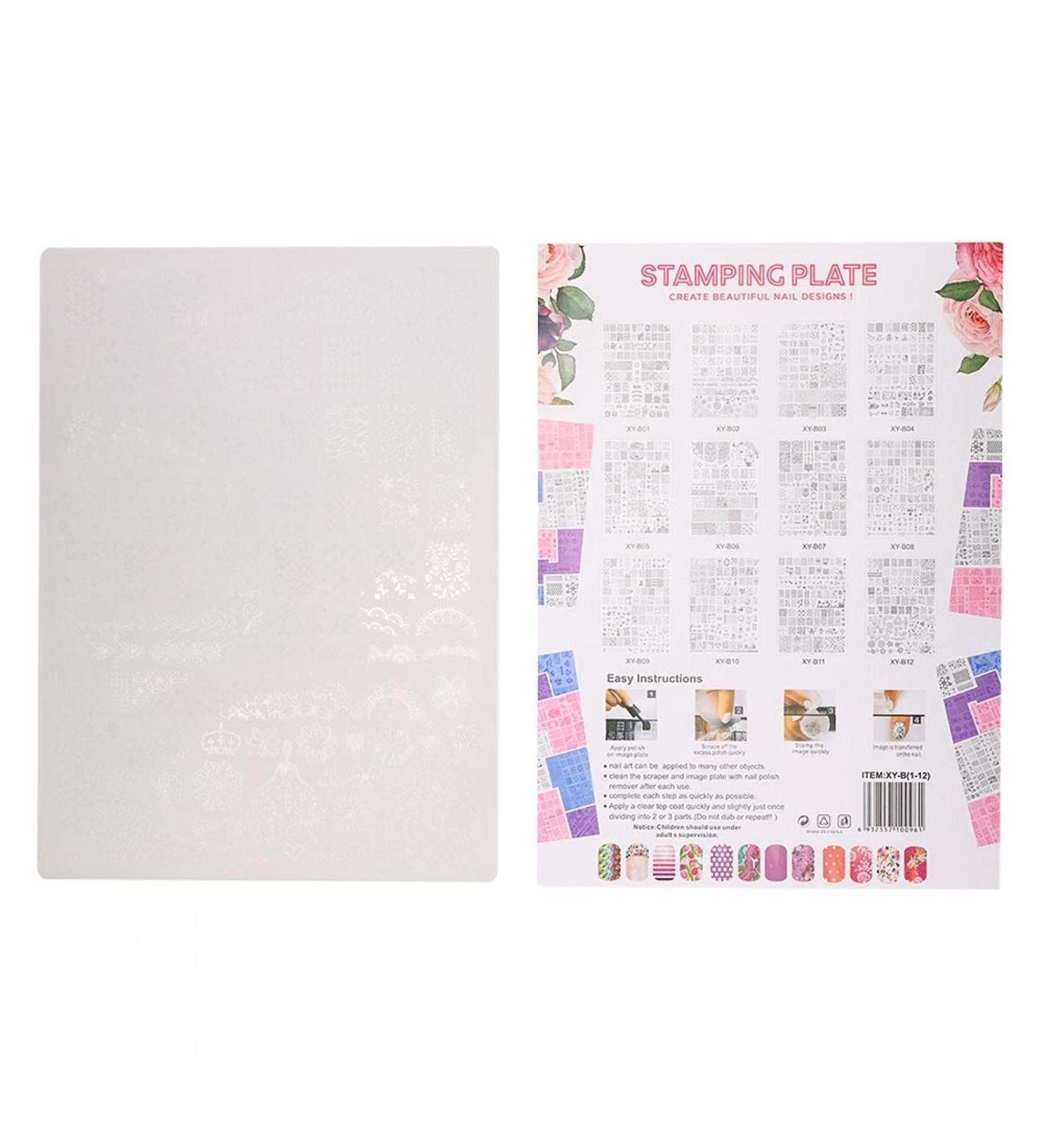 Premium Nail Art Stamping Kit Nail Stencil Manicure Plates & Printing Set for Perfect Nails | International Shipping Available - Buy Online on GoSupps.com