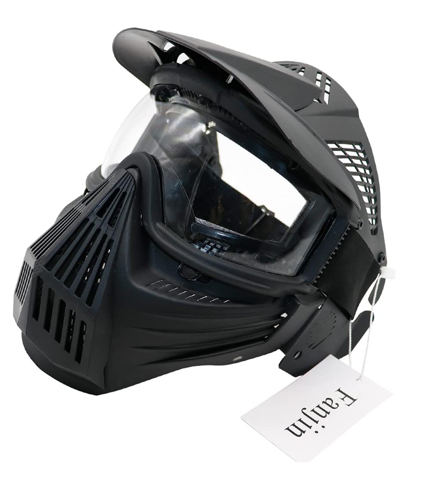 Full Face Tactical Mask for Paintball, Airsoft & Outdoor Activities - Impact Resistant with Goggles - Black Clear Lens - Buy Online on GoSupps.com