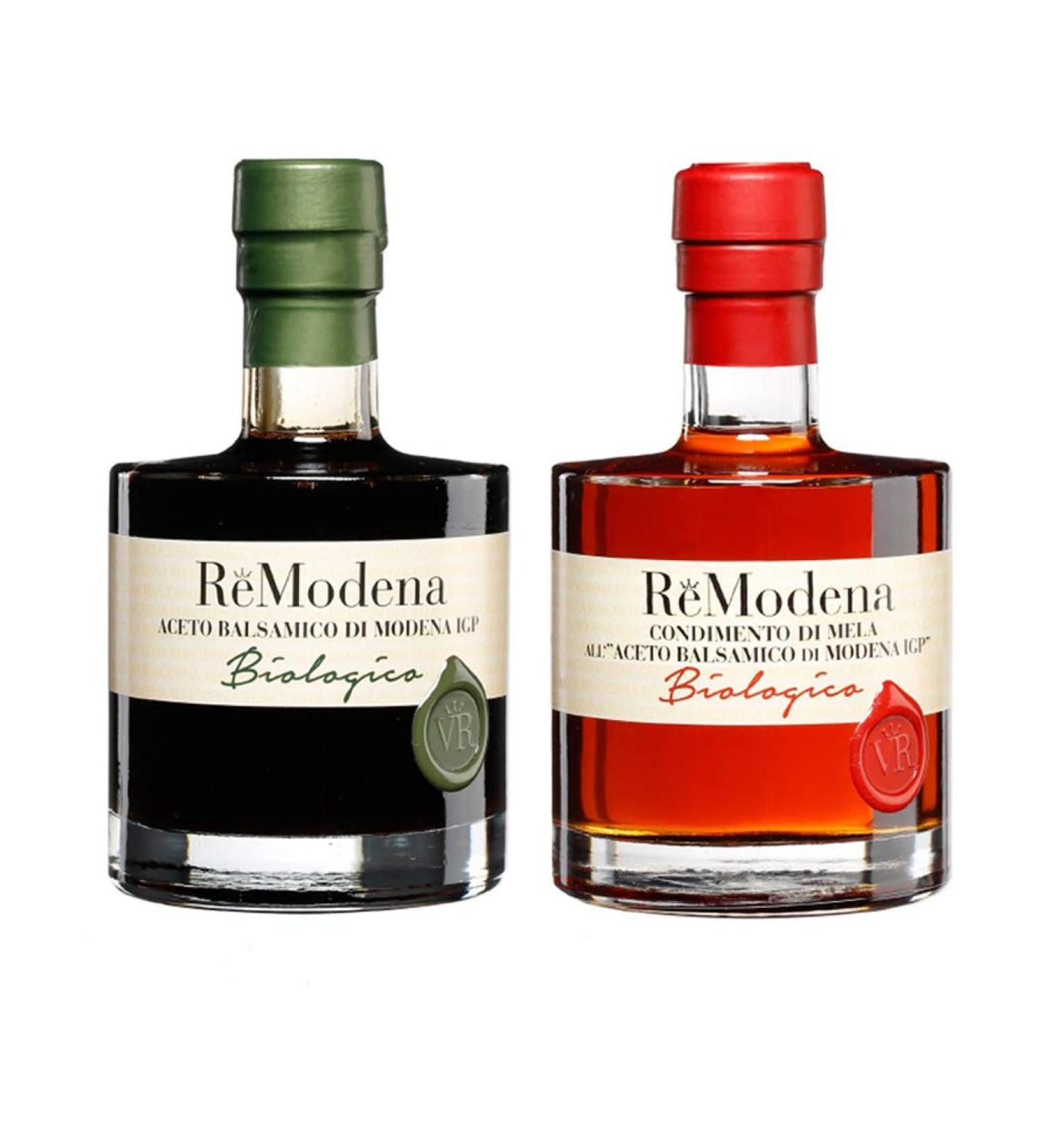  Re Modena Bis Organic Balsamic Vinegar ReModena: Apple Condiment and Classic Modena IGP 250ml x 2 - Buy Online on GoSupps.com