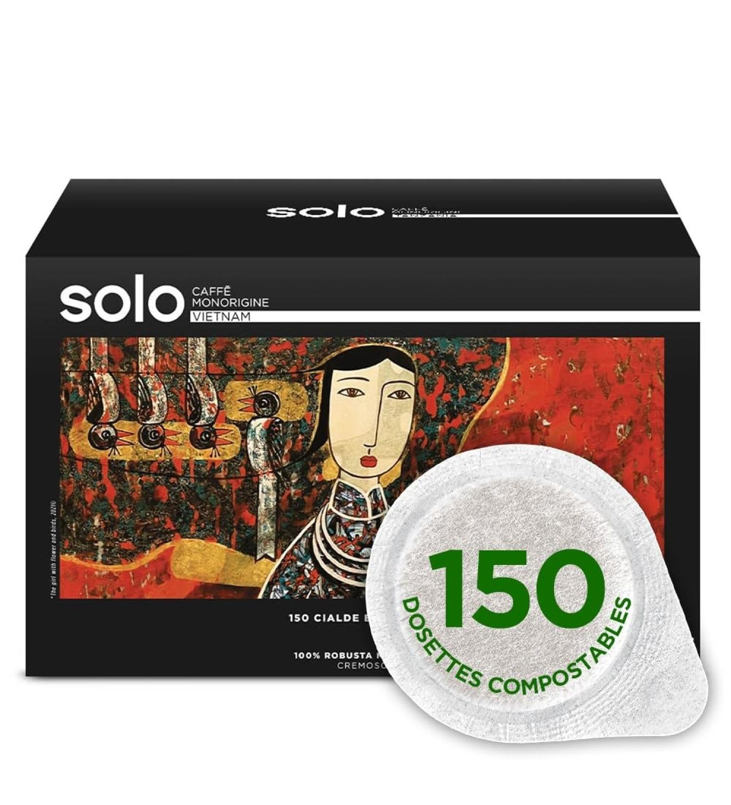 SOLO Caff Monorigine Vietnam ESE 44 mm 150 individual coffee pods 100% natural Robusta compostable - Buy Online on GoSupps.com