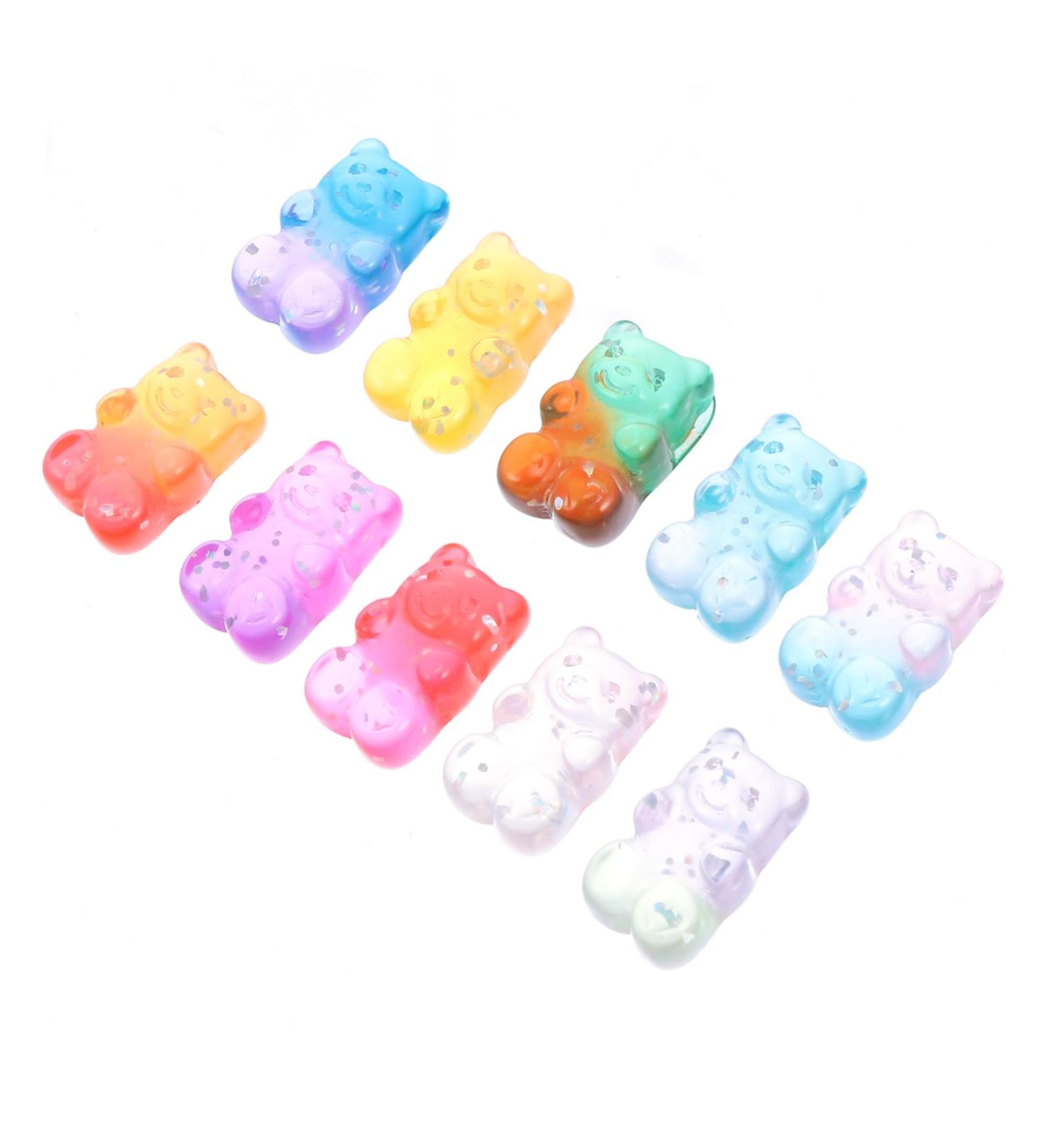 STOBOK Sequins 50pcs Head Headdress Bear Charms Earrings Hair Clips Diy Resin Gradient Ties Headwear Accessories Sequin - Buy Online on GoSupps.com