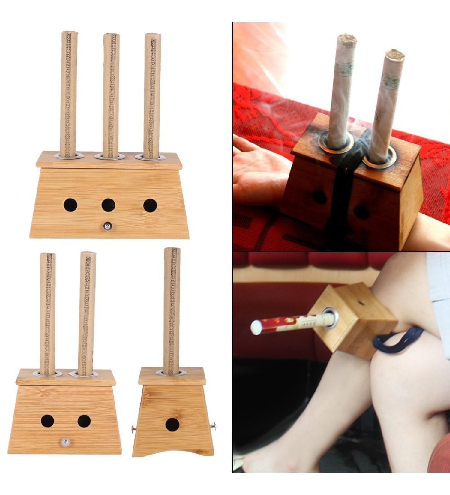 Moxa Stick Acupoint Healing Aid - Moxibustion Therapy with 10pcs Pure Moxa Rolls (2 Holes) - International Shipping Available - Buy Online on GoSupps.com