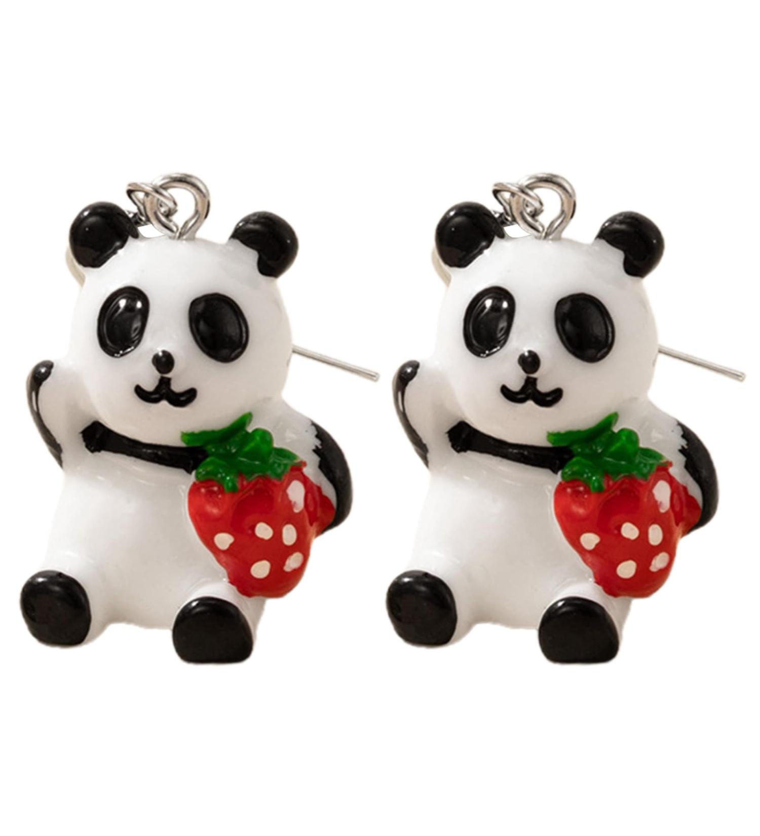 Feyley Bear Motif Earrings for Women & Girls | Cute Panda Trailer Style | Lightweight Cartoon Earrings - Buy Online on GoSupps.com