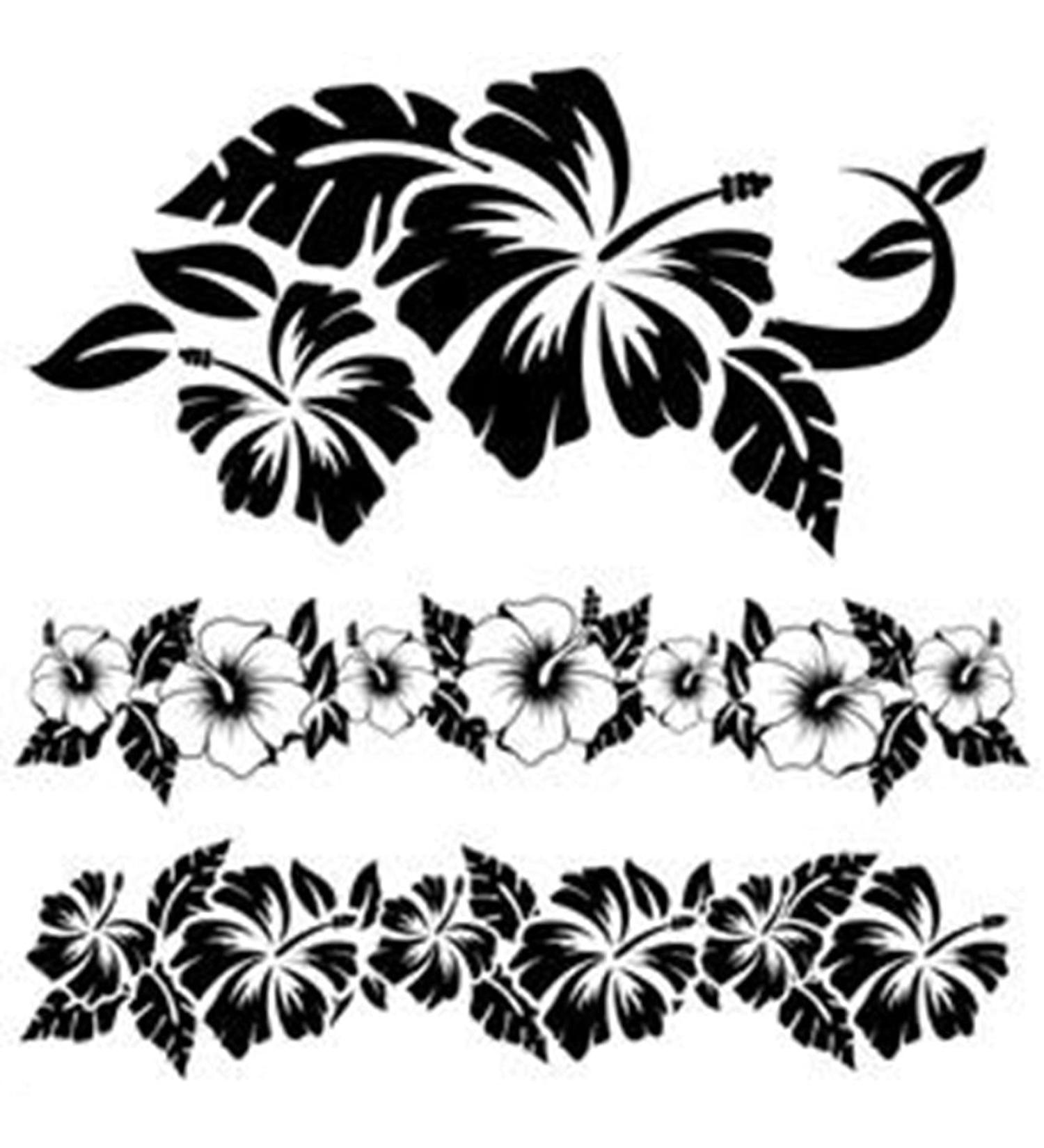 Artsure Hibiscus Hawaiian Tropical Flowers Temporary Fake Tattoos - Set of 6 Sheets for Men and Women - Neck, Arm, Chest - 3.7 x 3.7 Inch - Buy Online on GoSupps.com