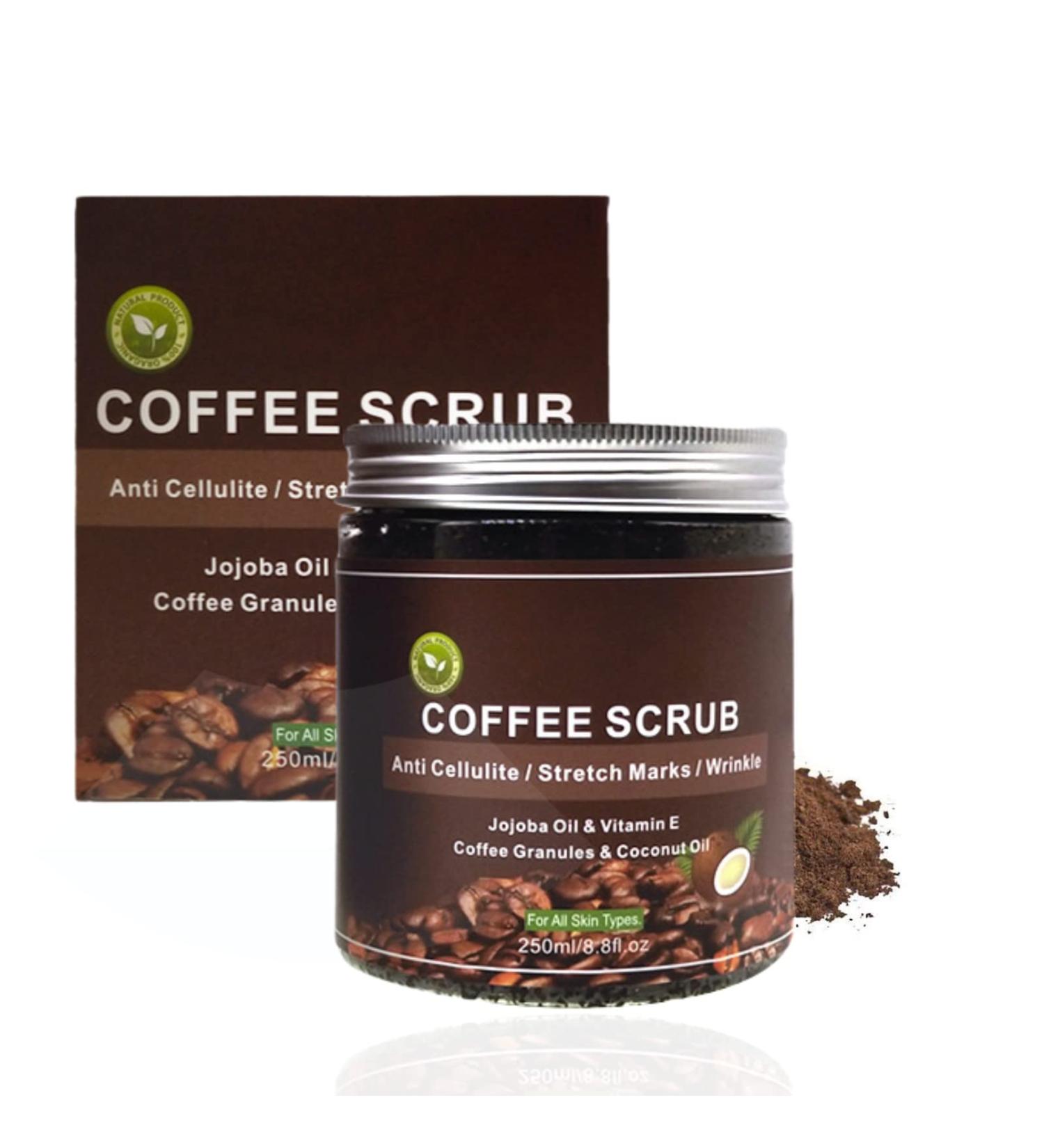 Body Peeling Scrub | Coffee & Dead Sea Salt Exfoliator 250ml - Deep Cleansing Dead Skin Removal - Buy Online on GoSupps.com