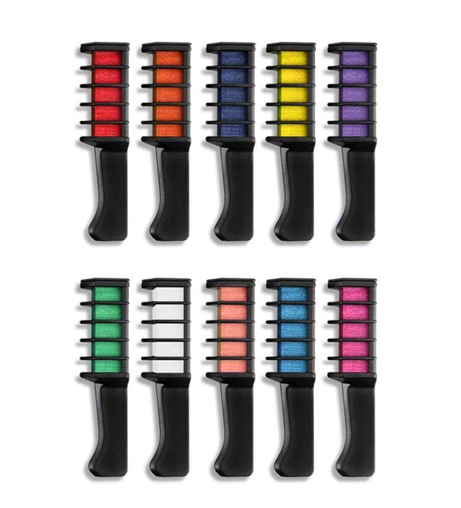 Froiny 10 Color Hair Chalk Comb Set - Washable Temporary Hair Dye for Vibrant Salon-Quality Hair Color - Buy Online on GoSupps.com