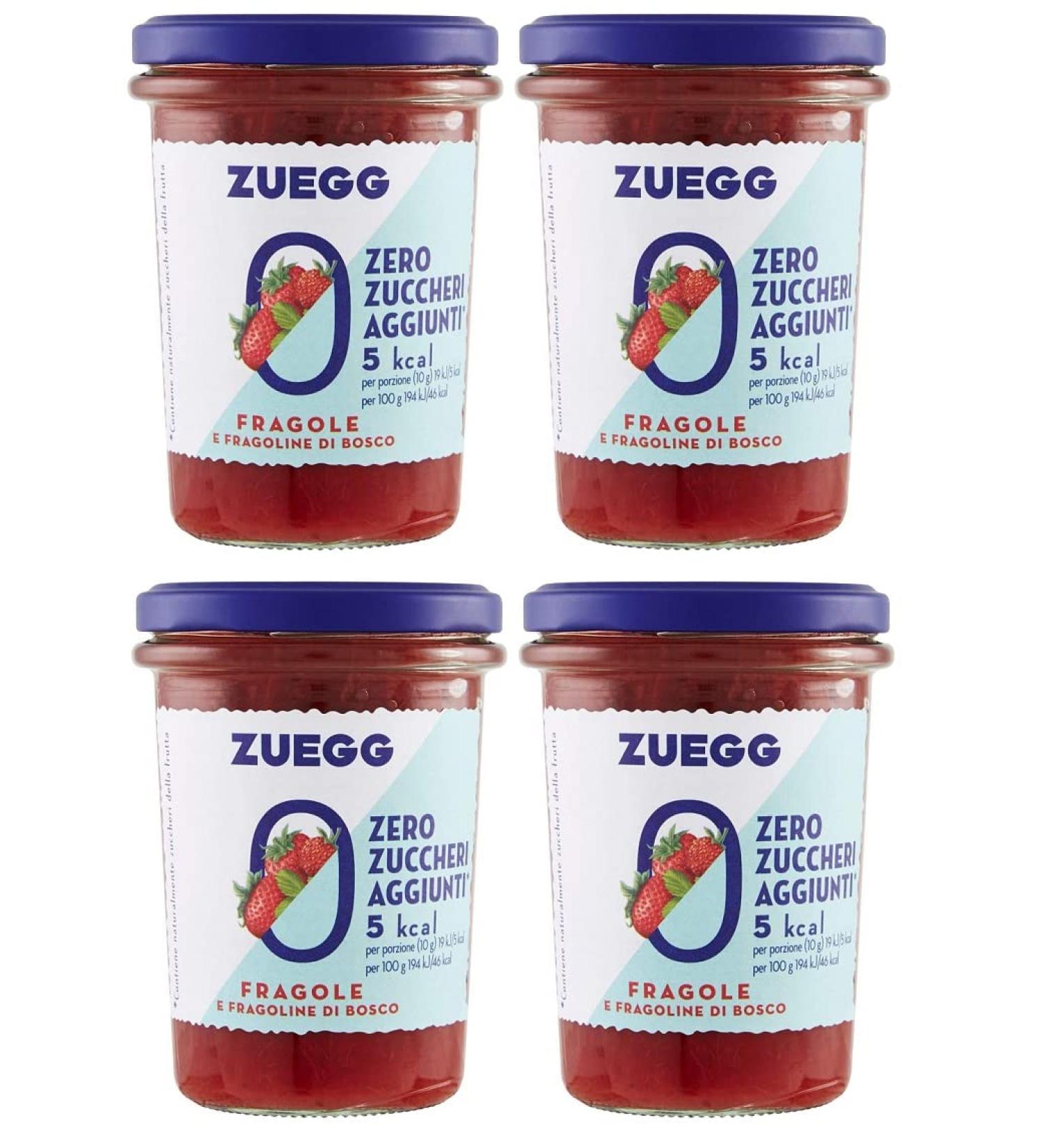 Italian Gourmet E.R. Zuegg Strawberries and Wild Strawberries Strawberry Jam Set of 4 No Added Sugar No Preservatives 220 g Jar + Gourmet Italian Tomato Pulp Box 400 g - Buy Online on GoSupps.com