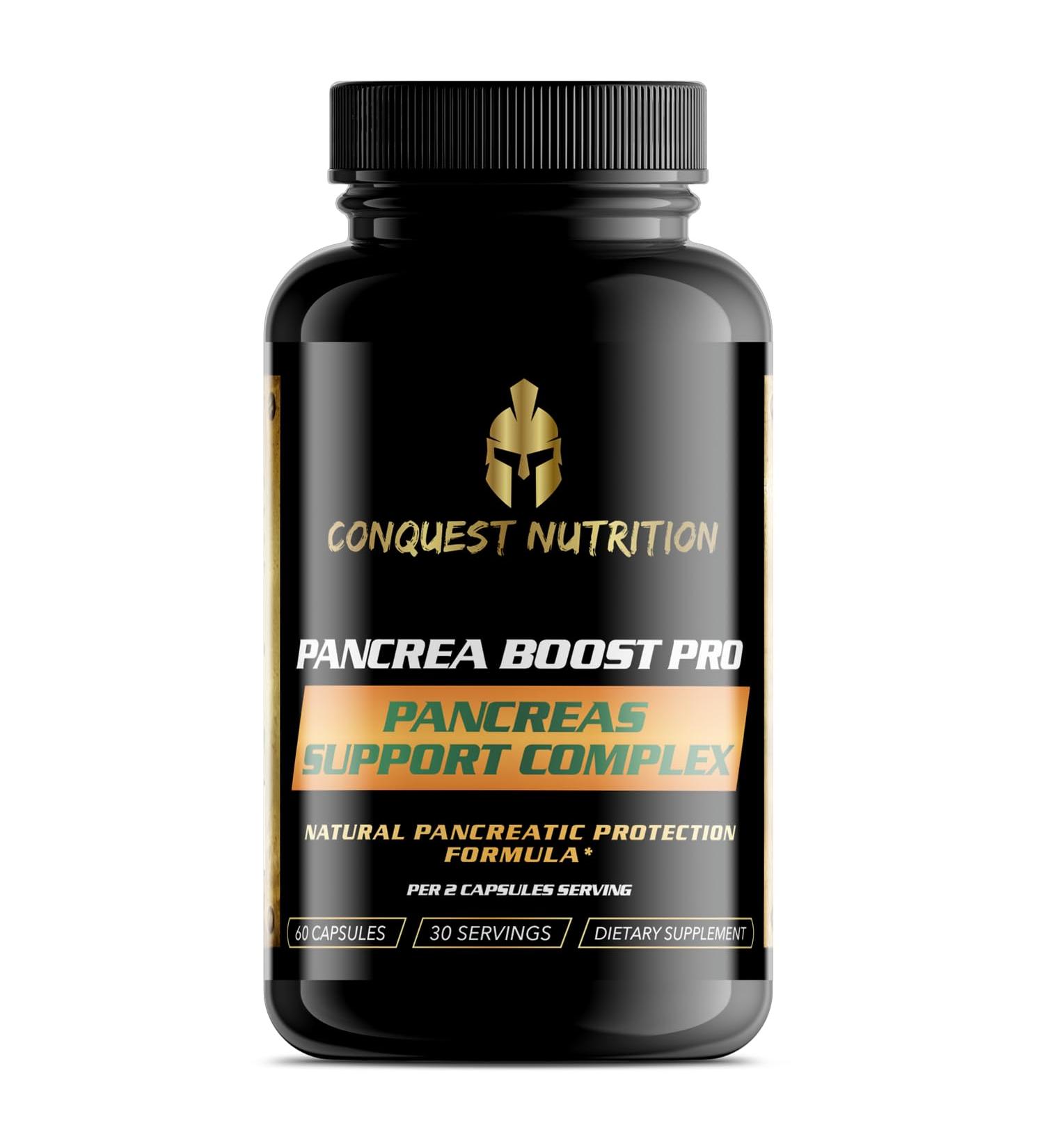 Conquest Nutrition Pancrea Boost Pro Pancreas Support Complex. Best All-Natural Herbal Supplement to Support Healthy Pancreas Function. High Potency Detox Formula. Vegan Non-GMO - 60 Veggie Caps - Buy Online on GoSupps.com