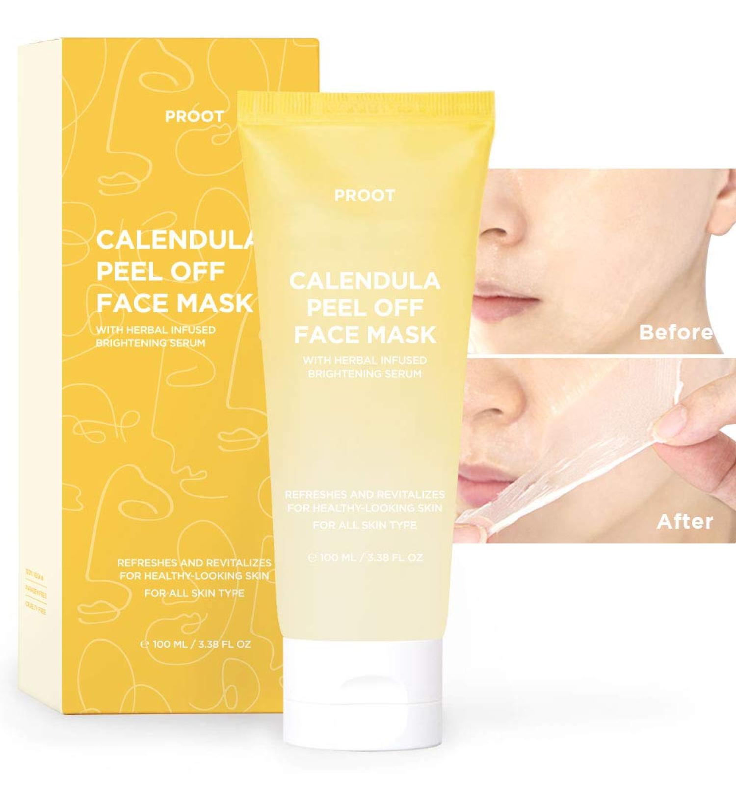 Calendula Peel Off Mask with Brightening Serum | Korean Skin Care | Vegan & Cruelty-Free | 3.38 oz - Buy Online on GoSupps.com
