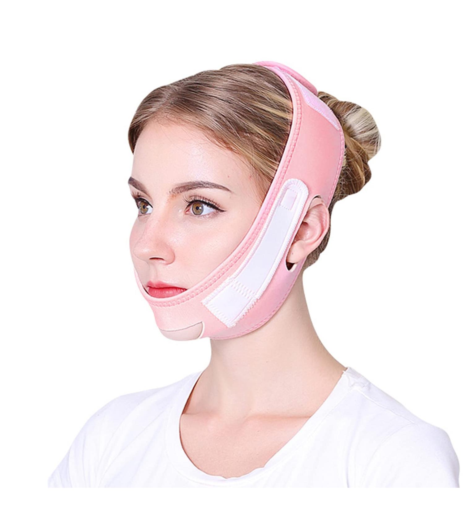 Double Chin Reducer Face Slimming Strap V Line Face Lifting Chin Mask Face Lifting Band Breathable Elastic Face Lifting Firming Bandage for Tightening Skin Preventing Sagging - Buy Online on GoSupps.com