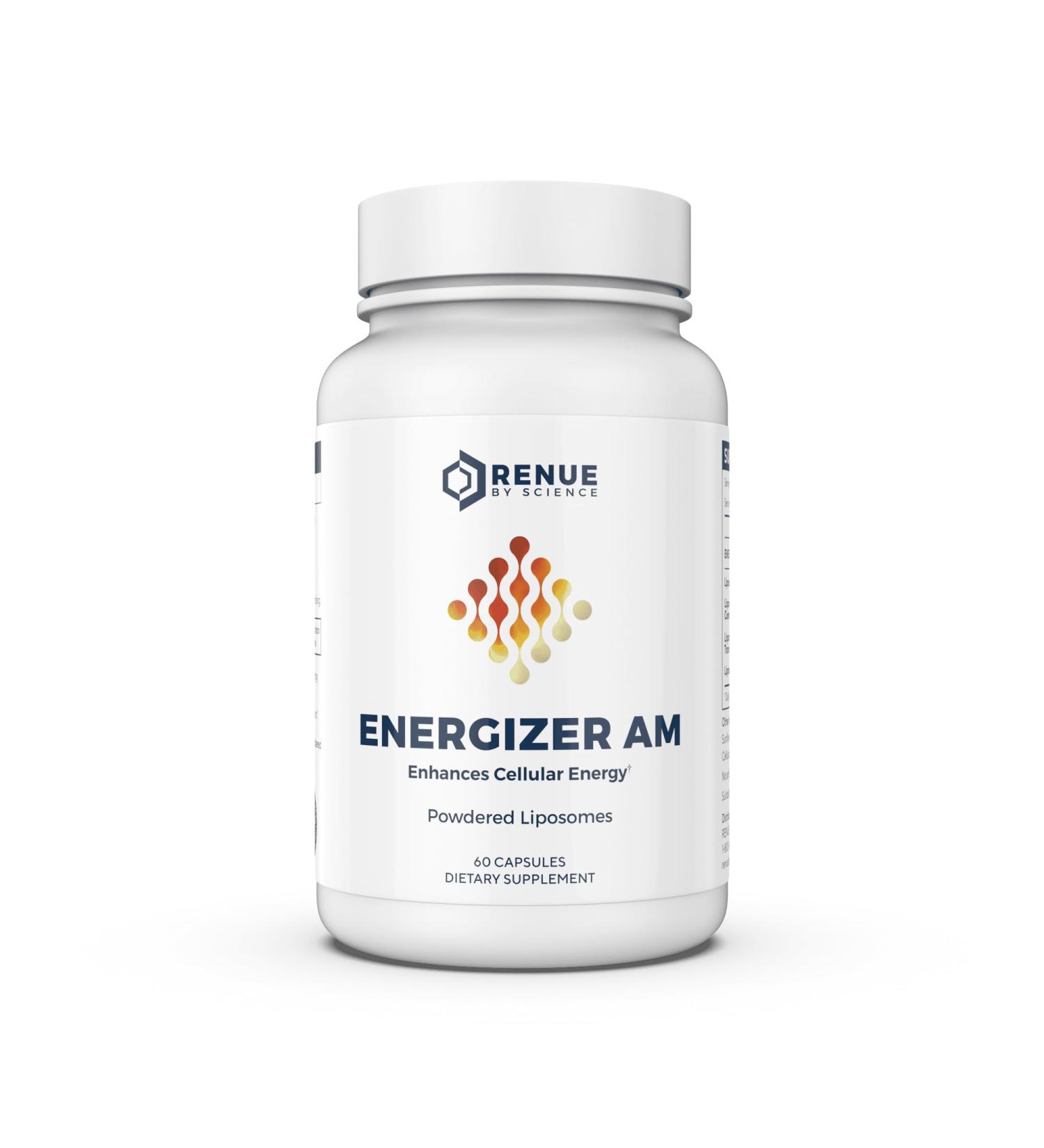 Renue By Science Energizer AM | Liposomal Resveratrol Hesperidin & Green Tea Supplement | 60 Capsules with Trans Resveratrol (65mg) Hesperidin (150mg) Green Tea Extract (35mg) - Non-GMO | Made in USA - Buy Online on GoSupps.com