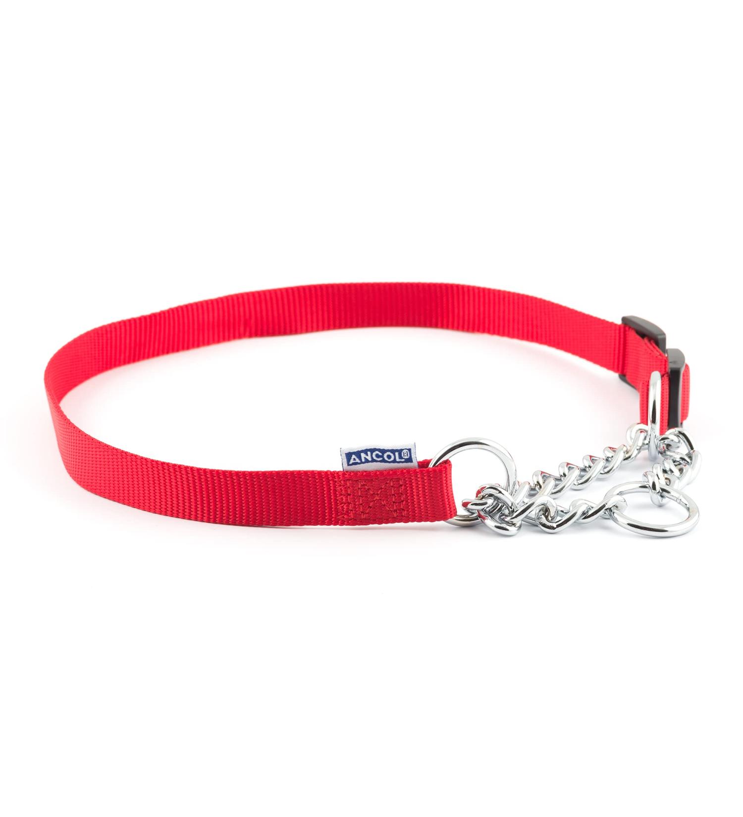 Anco Nylon Check Chain Collar Red | Size 2-4 (35-45 cm) - Best Price & Fast Shipping - Buy Online on GoSupps.com