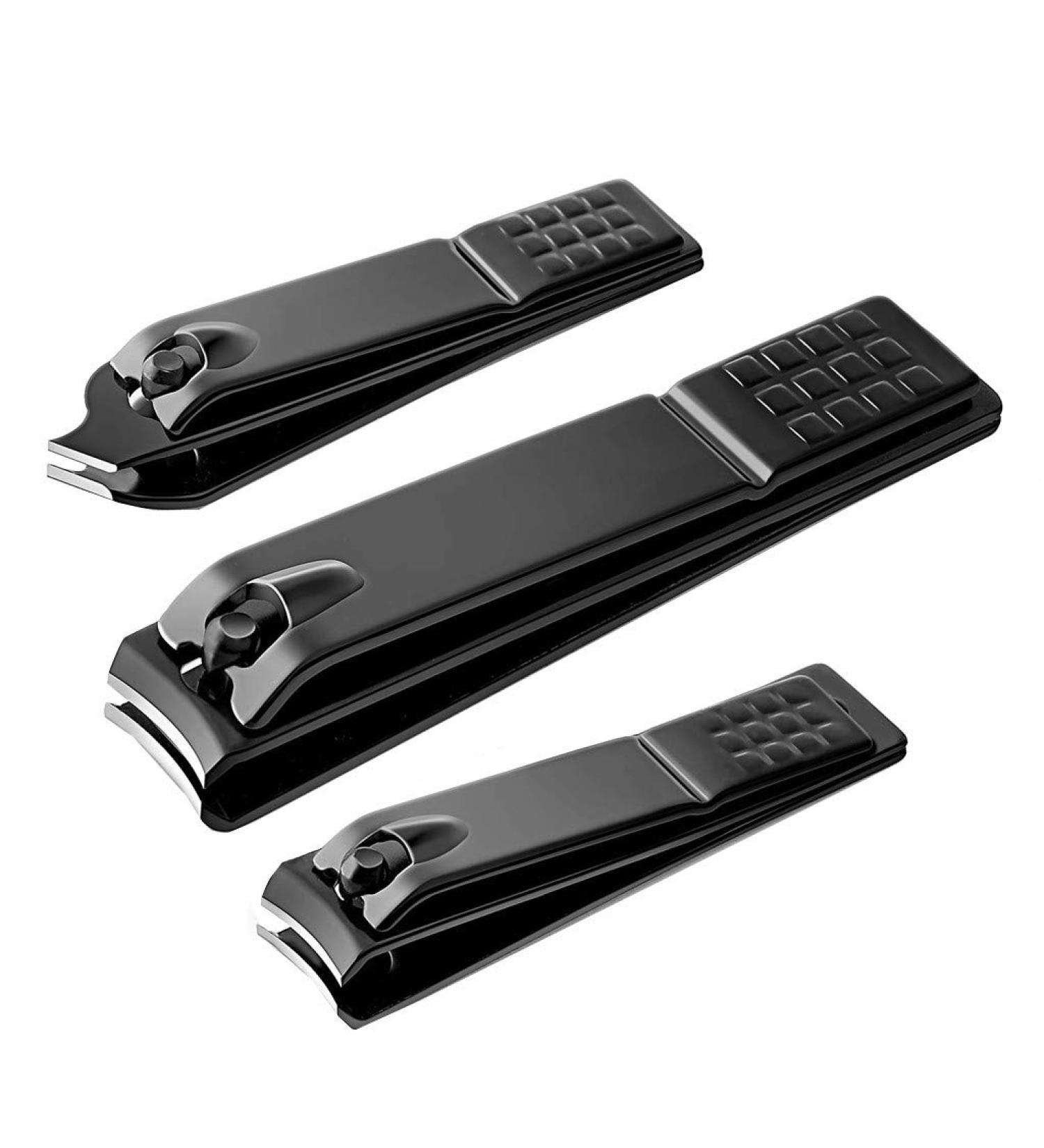 Yue668 2020 Nail Clippers Set Stainless Steel Fingernail and Toenail Clipper Cutter (Black)