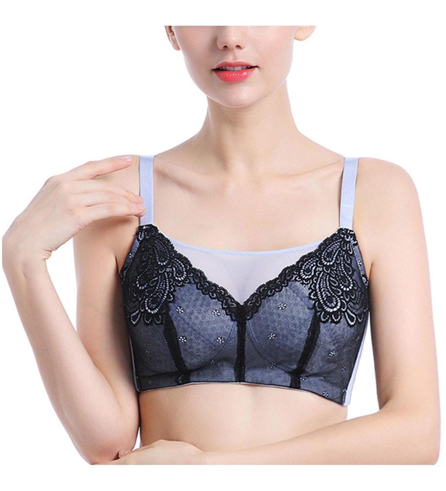 XWSM Post-Op Bra with Bags | Mastectomy Support Bra | Blue Bandeau Top for Everyday Comfort (38/85C) - Buy Online on GoSupps.com
