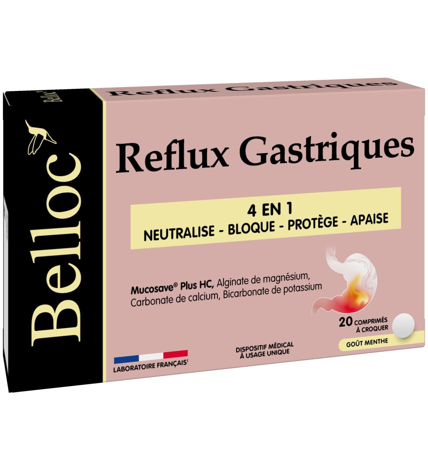 Belloc Gastric Reflux - 4 in 1 - Neutralises Block Protects Soothes Tablets x20 - For Ages 12 and Above - Buy Online on GoSupps.com
