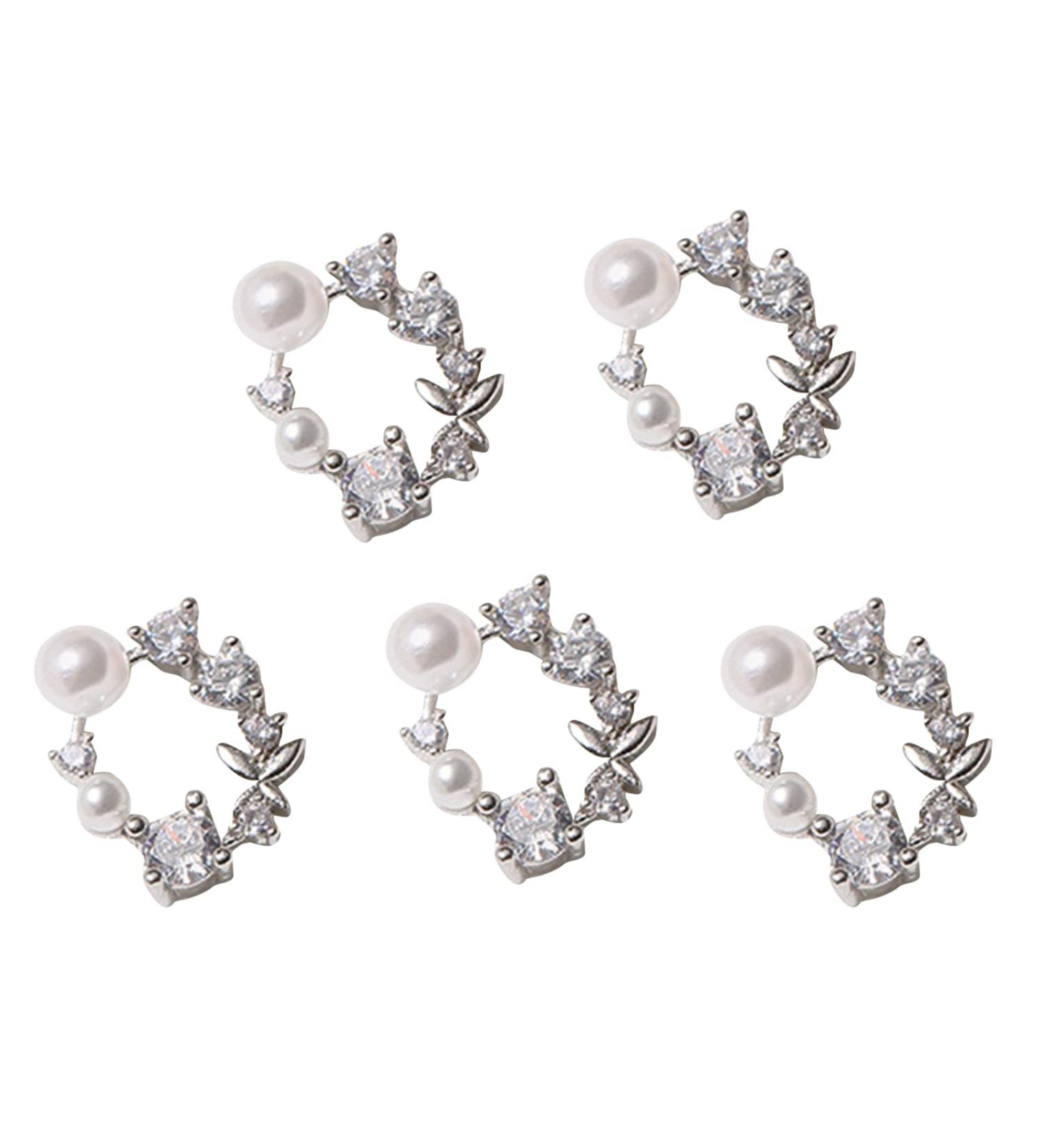 FEIlei Crown Nail Art Charms Zircon Nail Rhinestones Alloy Butterfly-Nail Crystal-Pearl - Buy Online on GoSupps.com