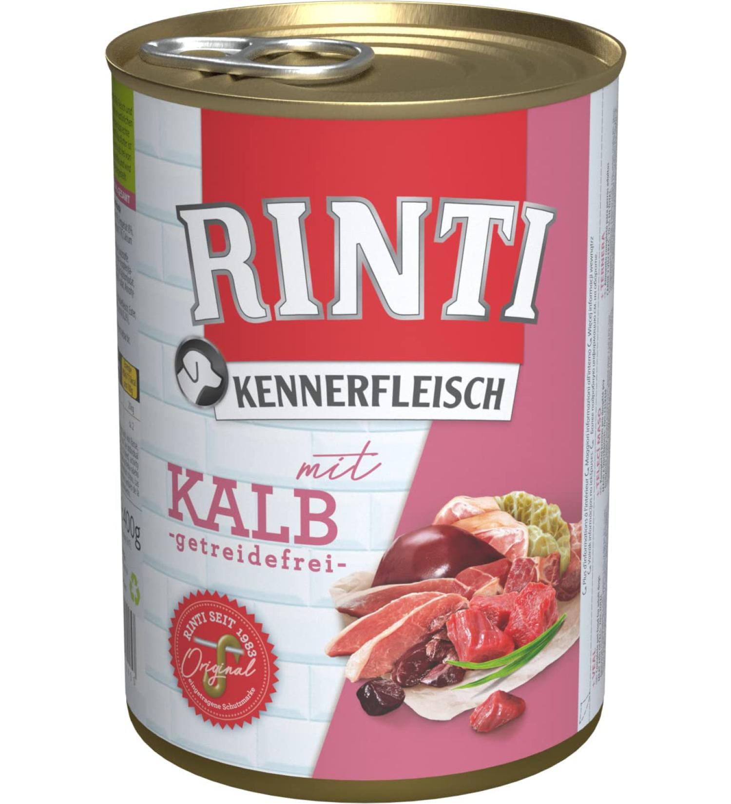 Buy RINTI Kennerfleisch Veal 24 x 400g - Premium Quality Dog Food for International Shipping - Buy Online on GoSupps.com
