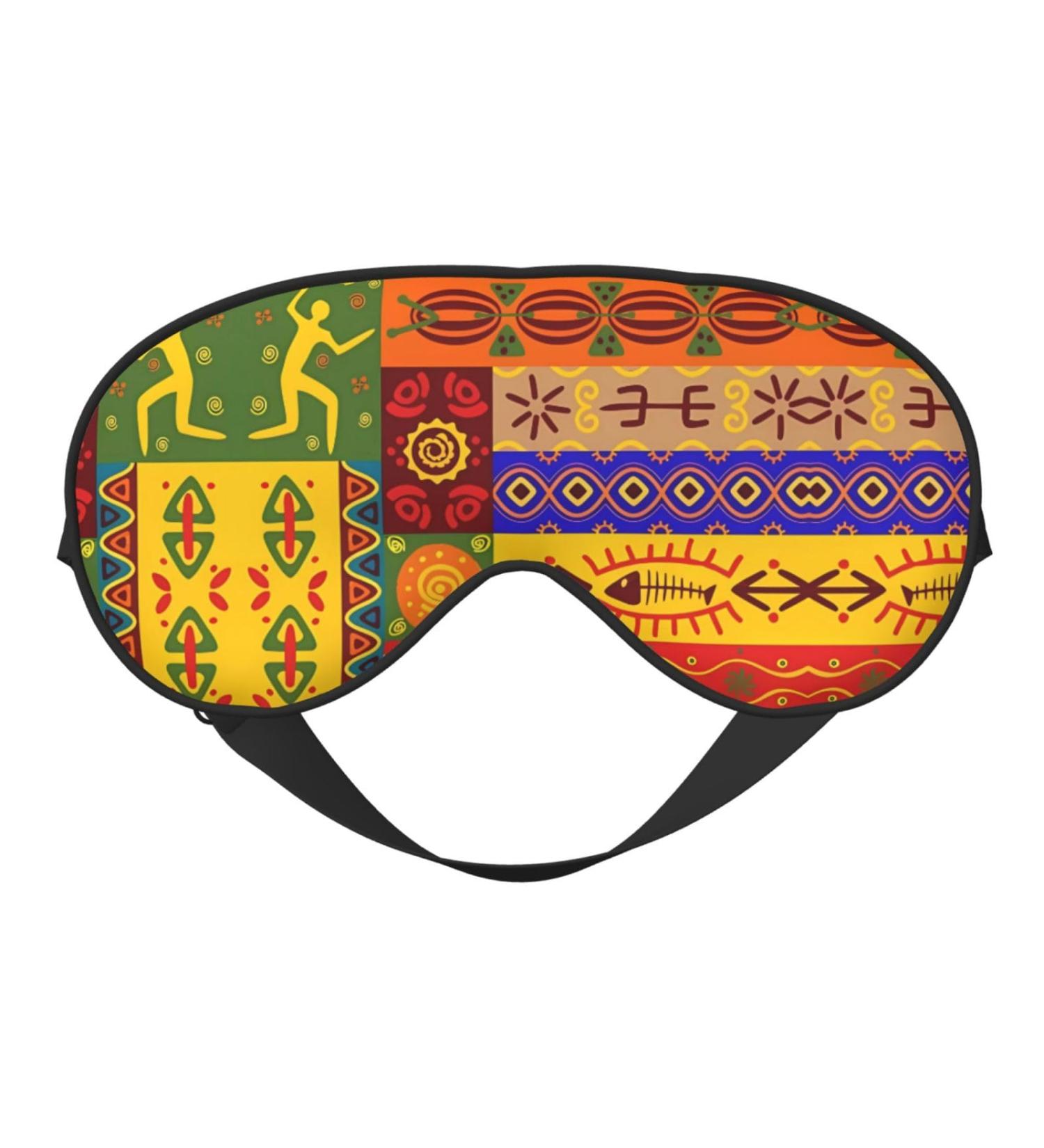 African National Patterns Eye Mask - Soft Adjustable Sleep Mask for Men & Women | Comfort & Style for Nighttime Bliss - Buy Online on GoSupps.com