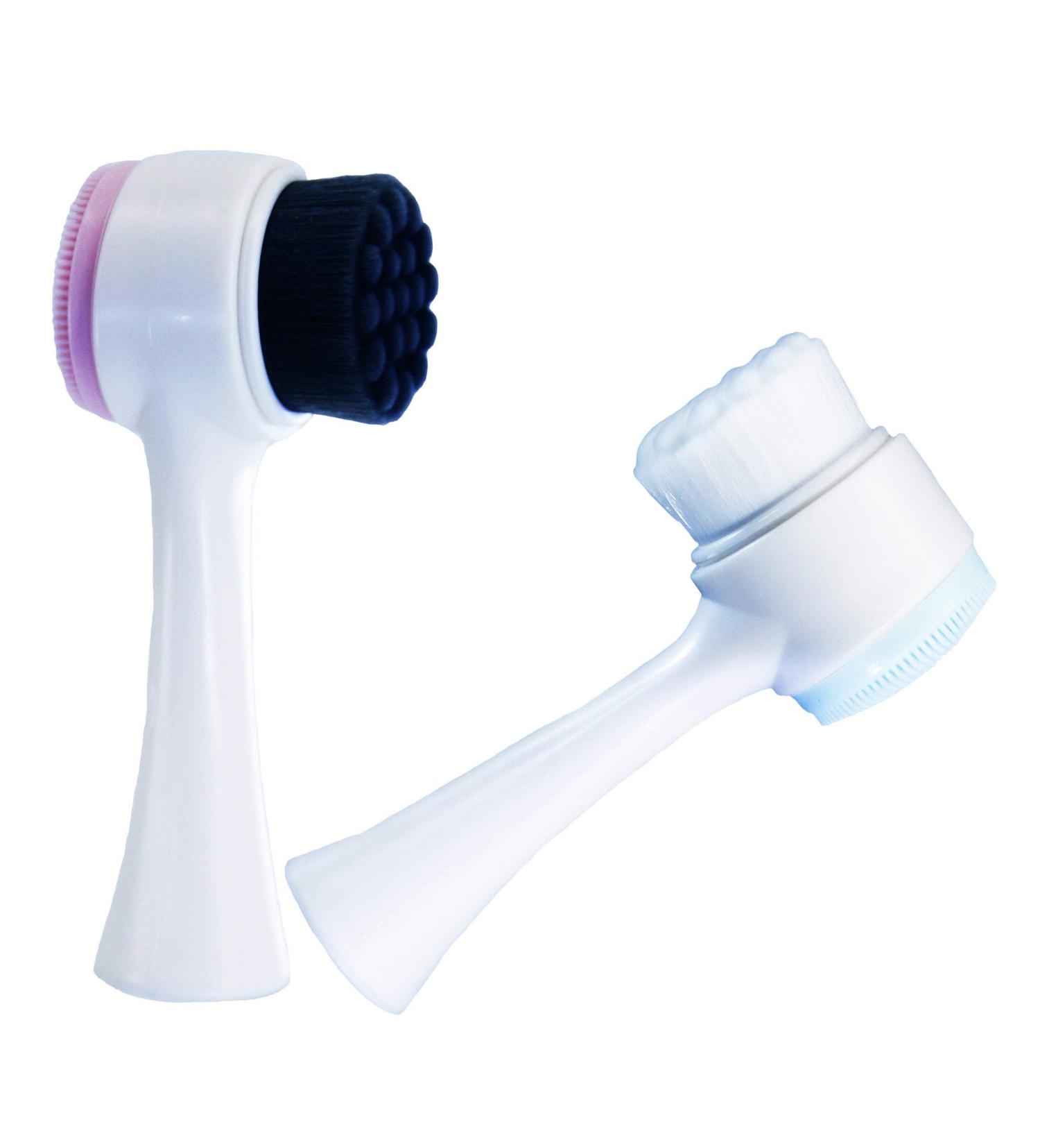 THi 2 in 1 Facial Cleansing Brush Set - Double Sided Manual Face Exfoliator for Deep Cleansing and Skin Care Massage - Gentle Exfoliating Brushes for Face - Buy Online on GoSupps.com