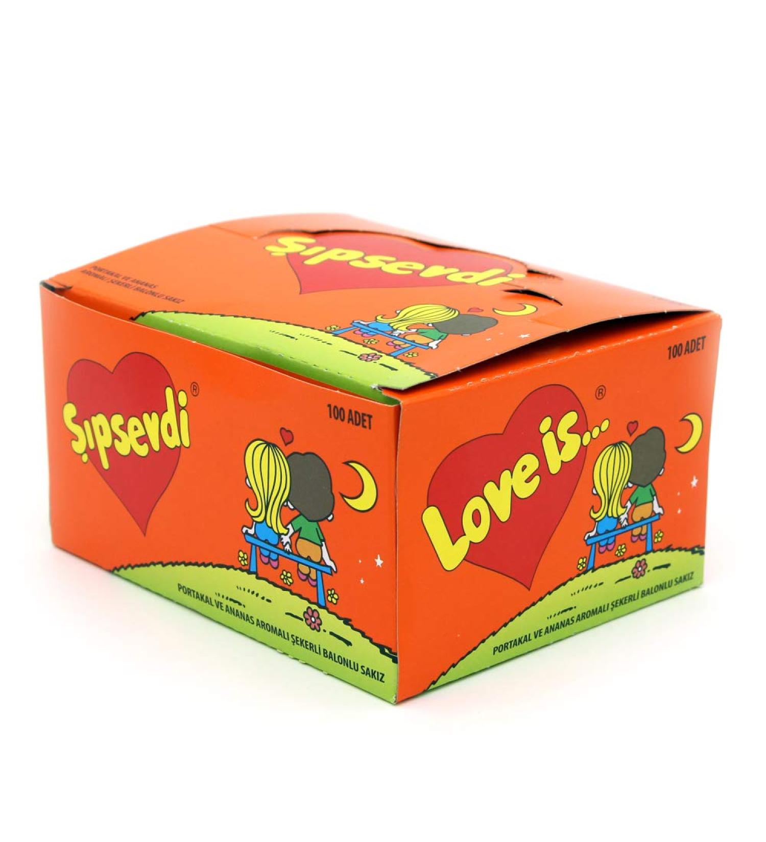 Love is Bubble Gum Orange and Ananas Flavoured Sugar Gum 1 Package 100 Pieces - Buy Online on GoSupps.com