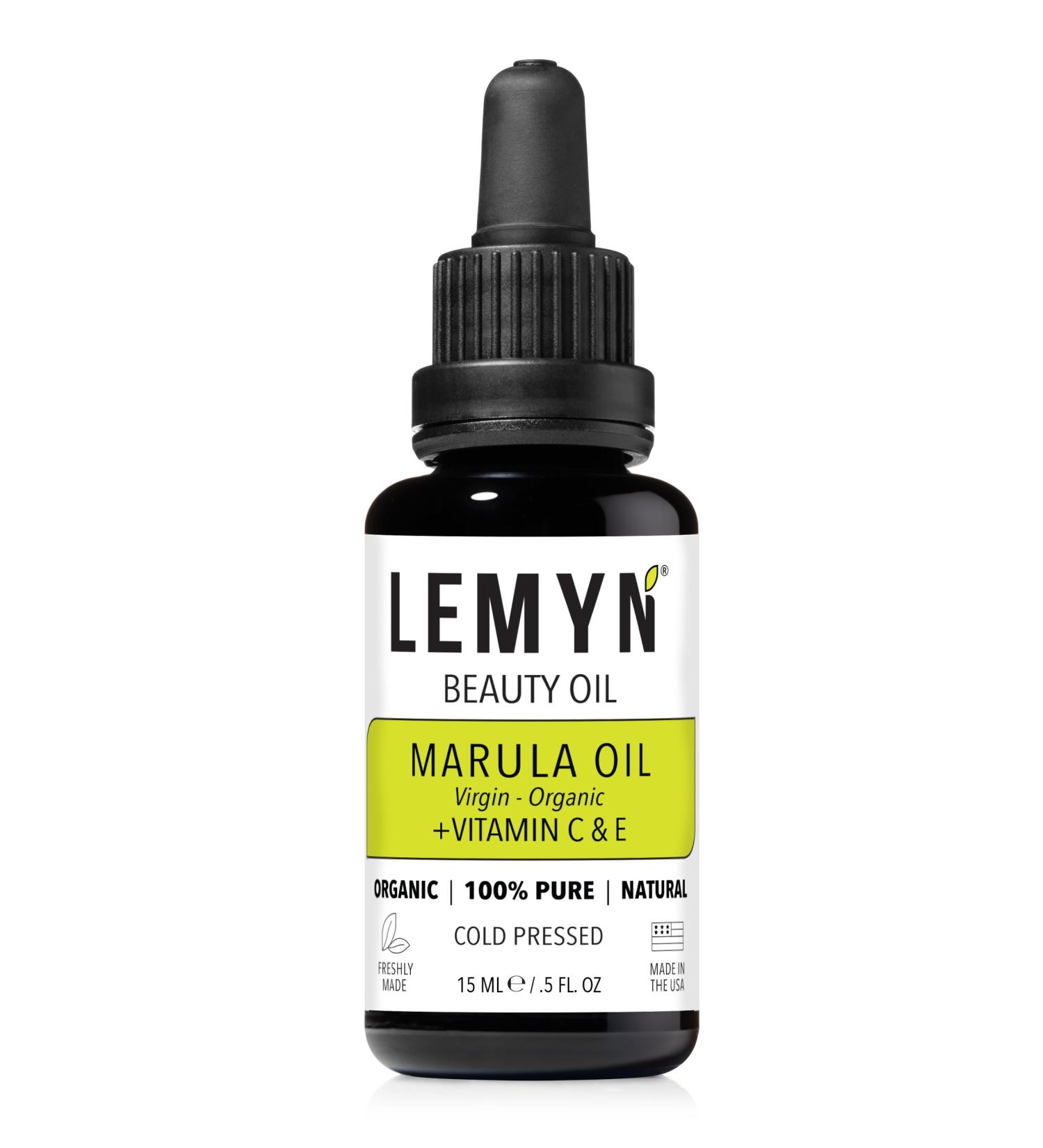 Virgin Marula Face Oil with Vitamin C & E | Intense Hydration & Anti-Aging | Organic Vegan Cruelty-Free | 0.5 Fl Oz - Freshly Made - Buy Online on GoSupps.com