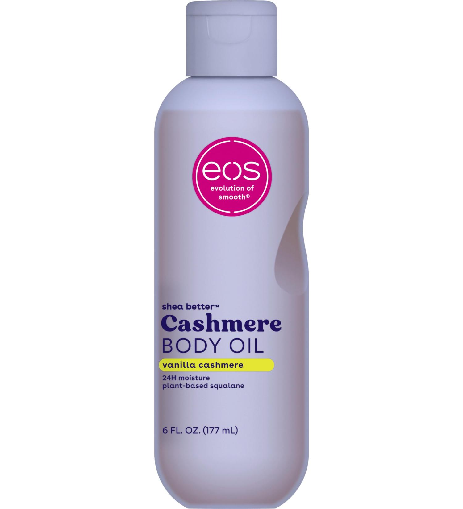 eos Cashmere Oil Vanilla 24 Hour Moisture Plant-Based Squalane to Soothe Soften and Smooth Dry Skin 6 fl oz - Buy Online on GoSupps.com