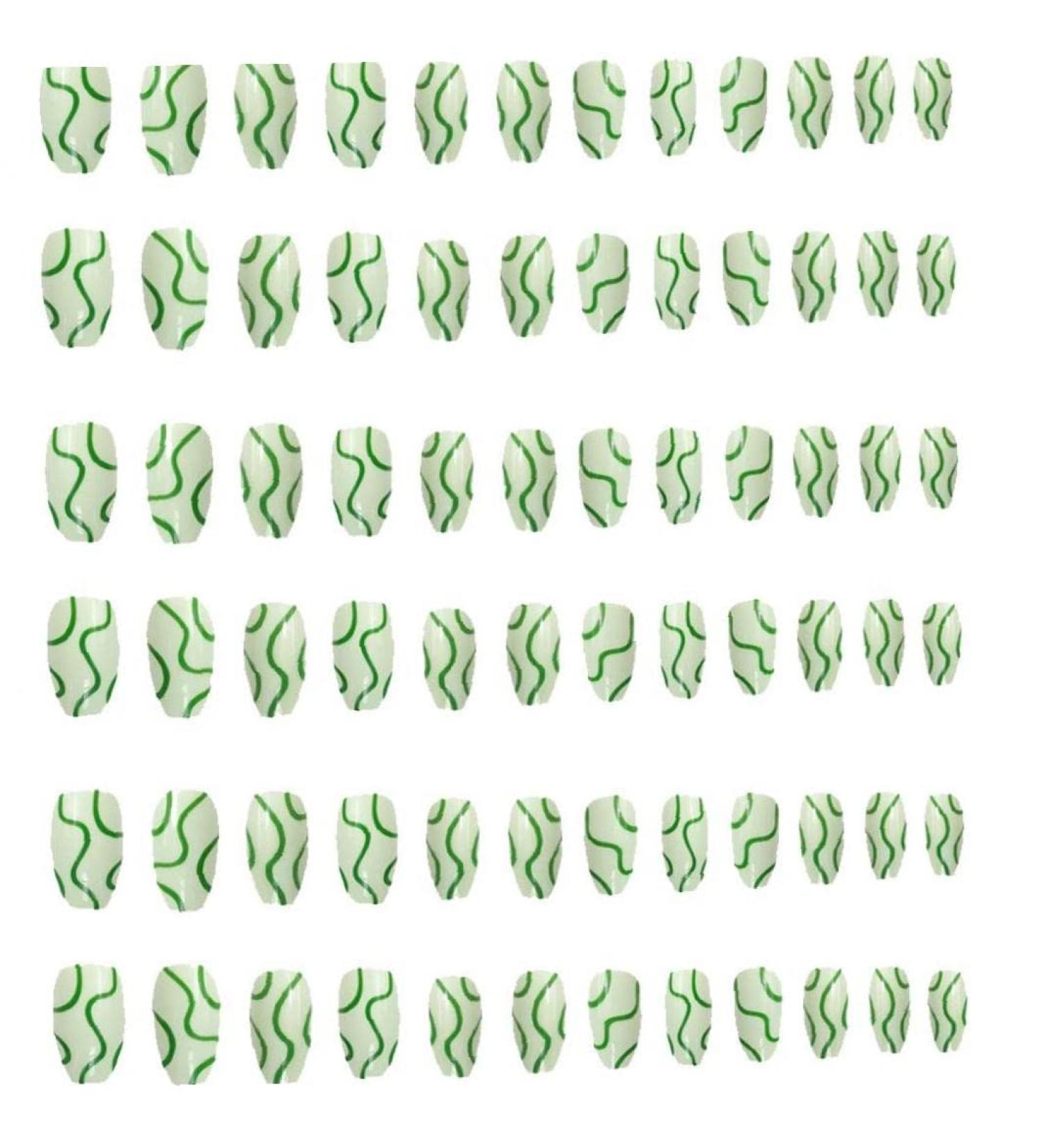 3set Detachable Long Coffin False Nails with Designs Press on Nails Wearable Fake Nail Decor Full Cover Art Tips - Buy Online on GoSupps.com