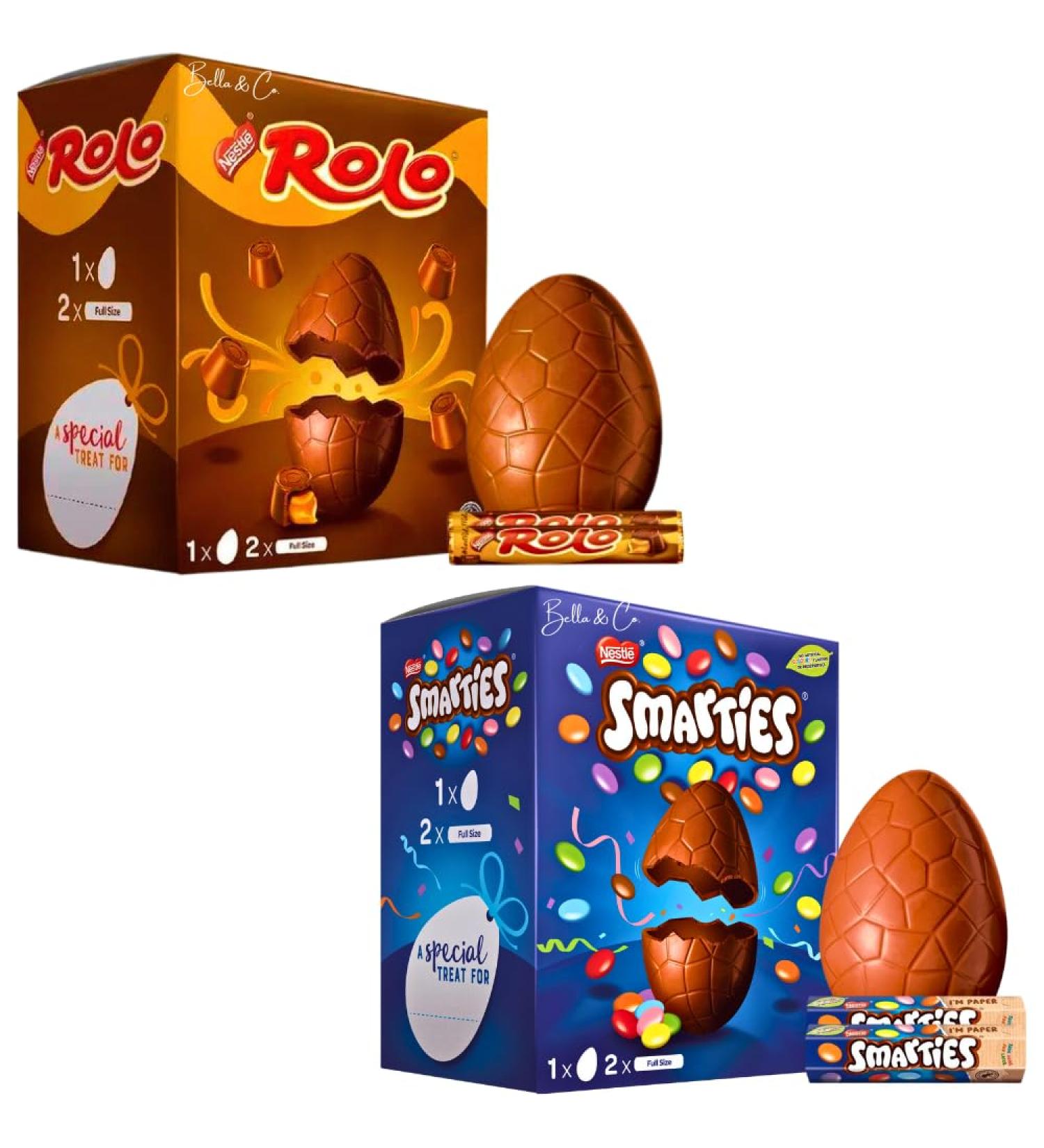 Rolo and Smarties Large Chocolate Easter Eggs | Chocolate Easter Egg 2023 | Creme Eggs | Perfect for Egg Hunt | Chocolate Gifts | Thank You Gifts | Easter Party - Buy Online on GoSupps.com