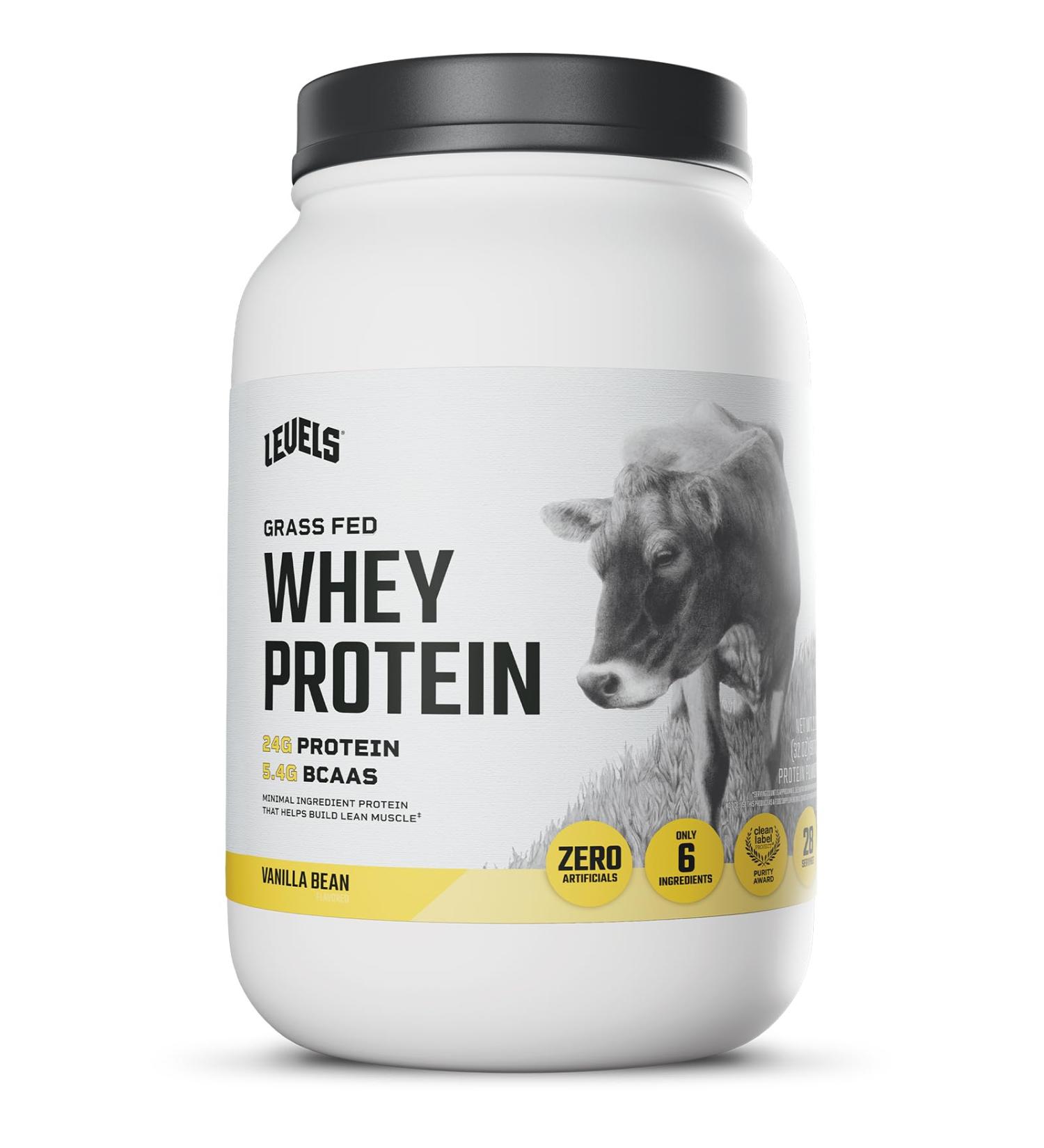 Levels Grass Fed Whey Protein Powder No Artificials 24G of Protein Vanilla Bean 2LB Vanilla 2 Pound (Pack of 1) - Buy Online on GoSupps.com