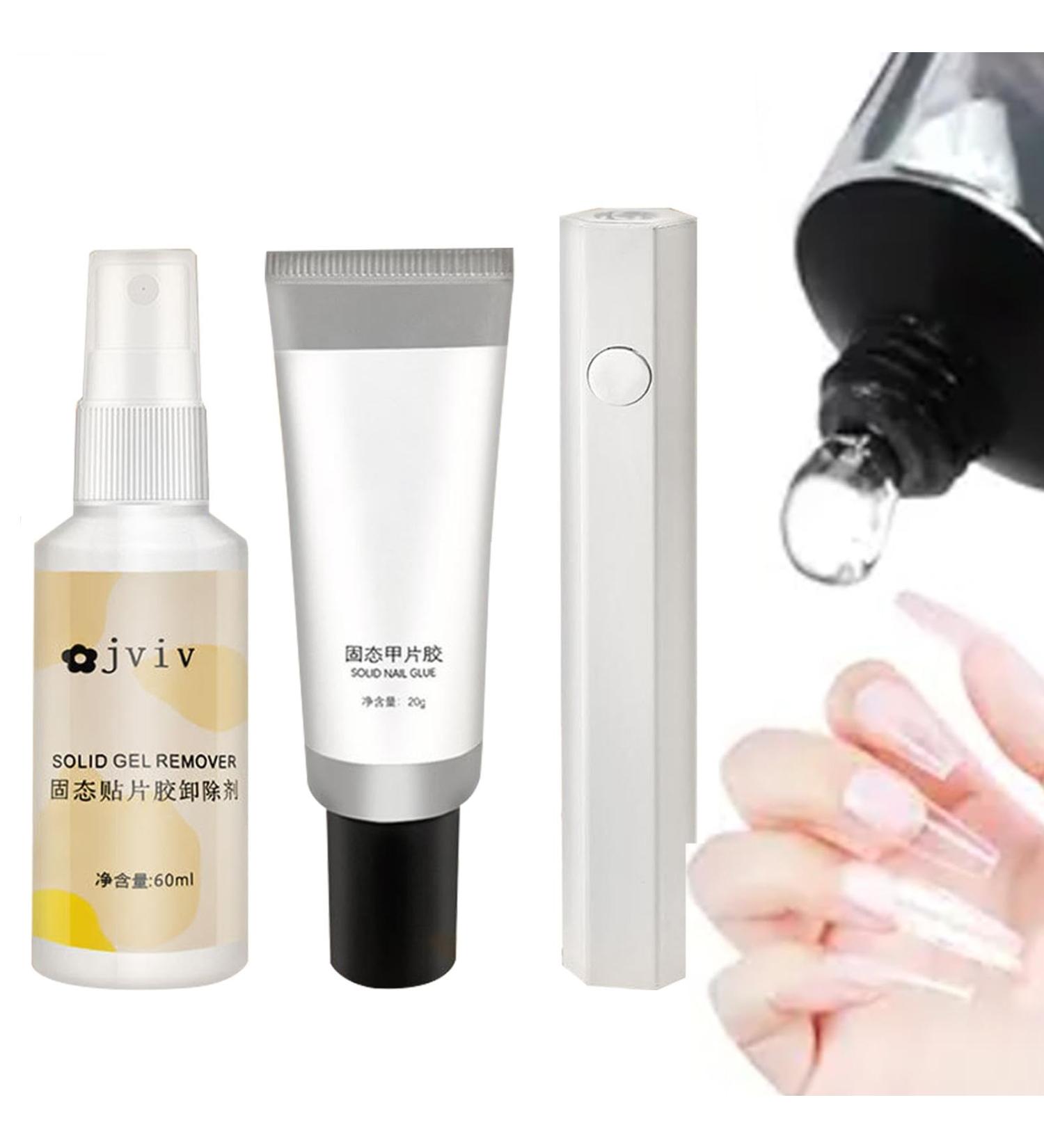  Bbbabeslk Strong Nail Glue Kit Strong Strong Nail Glue | 3pcs Nail Pressure Set UV Nail Glue Nail Art Kits Solid Nail Gel Long Lasting & Nail Art - Buy Online on GoSupps.com