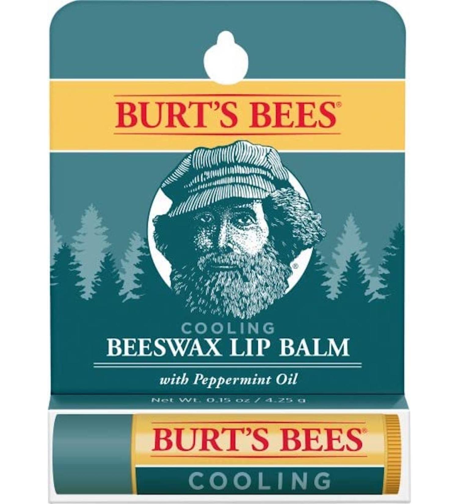 Burts Bees Men's Cooling Lip Balm - Soothing Blister Protection for Men 0.15 oz - Shop Internationally - Buy Online on GoSupps.com