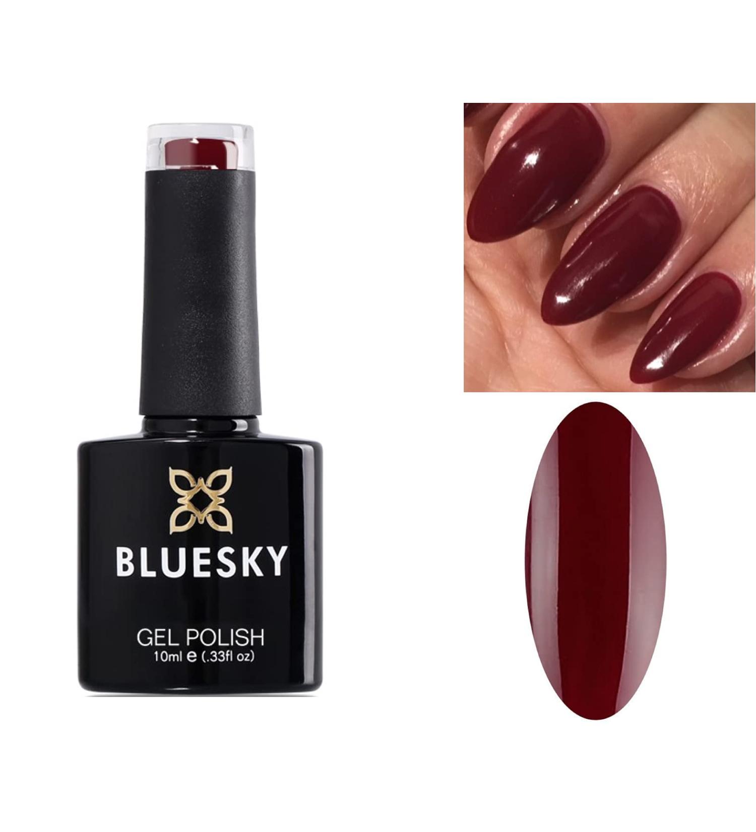 Bluesky Gel Nail Polish RED TEMPTATION RICH DEEP RED Chip Resistant 10 ml (Requires Drying Under UV LED Lamp)
