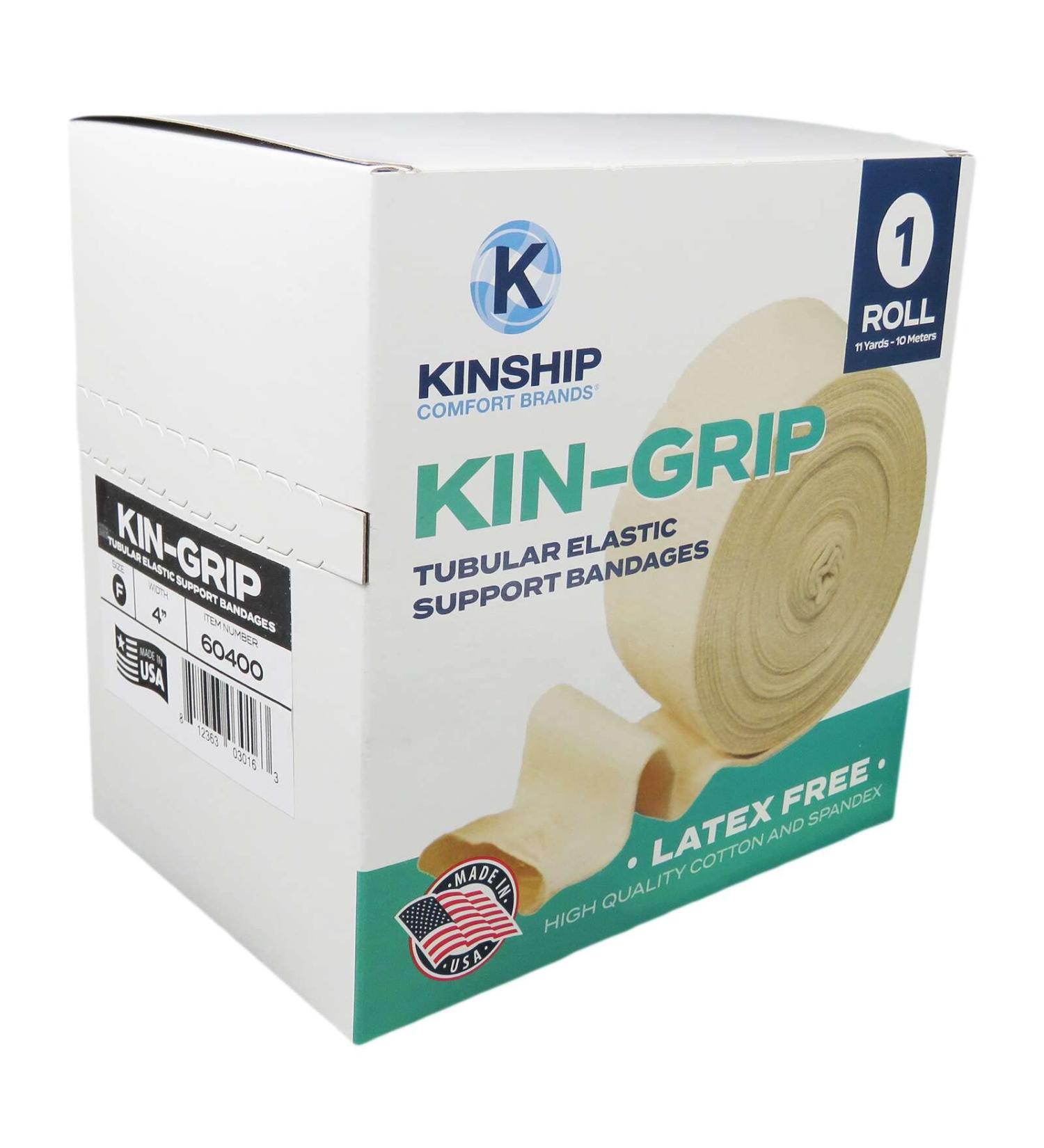 Kinship Comfort Brands KinGrip Tubular Elastic Support Bandage - Size F 4 x 10 MTR | Latex-Free Wound Care for Edema & Lymphedema Support | Made in USA - Buy Online on GoSupps.com