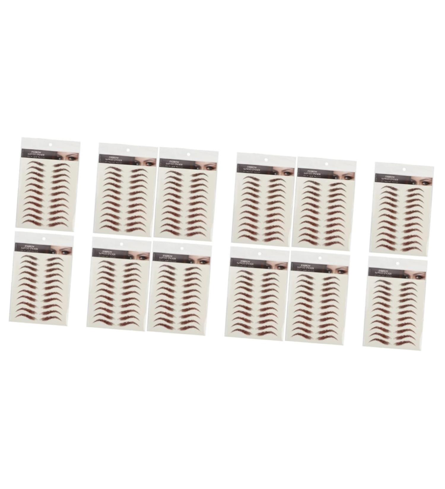 OHPHCALL 12 Sheets Brow Stickers False Eyebrows Cosmetics Temporary Eyebrows Makeup Stickers 21x14.8cmx3pcs Brownx3pcs - Buy Online on GoSupps.com
