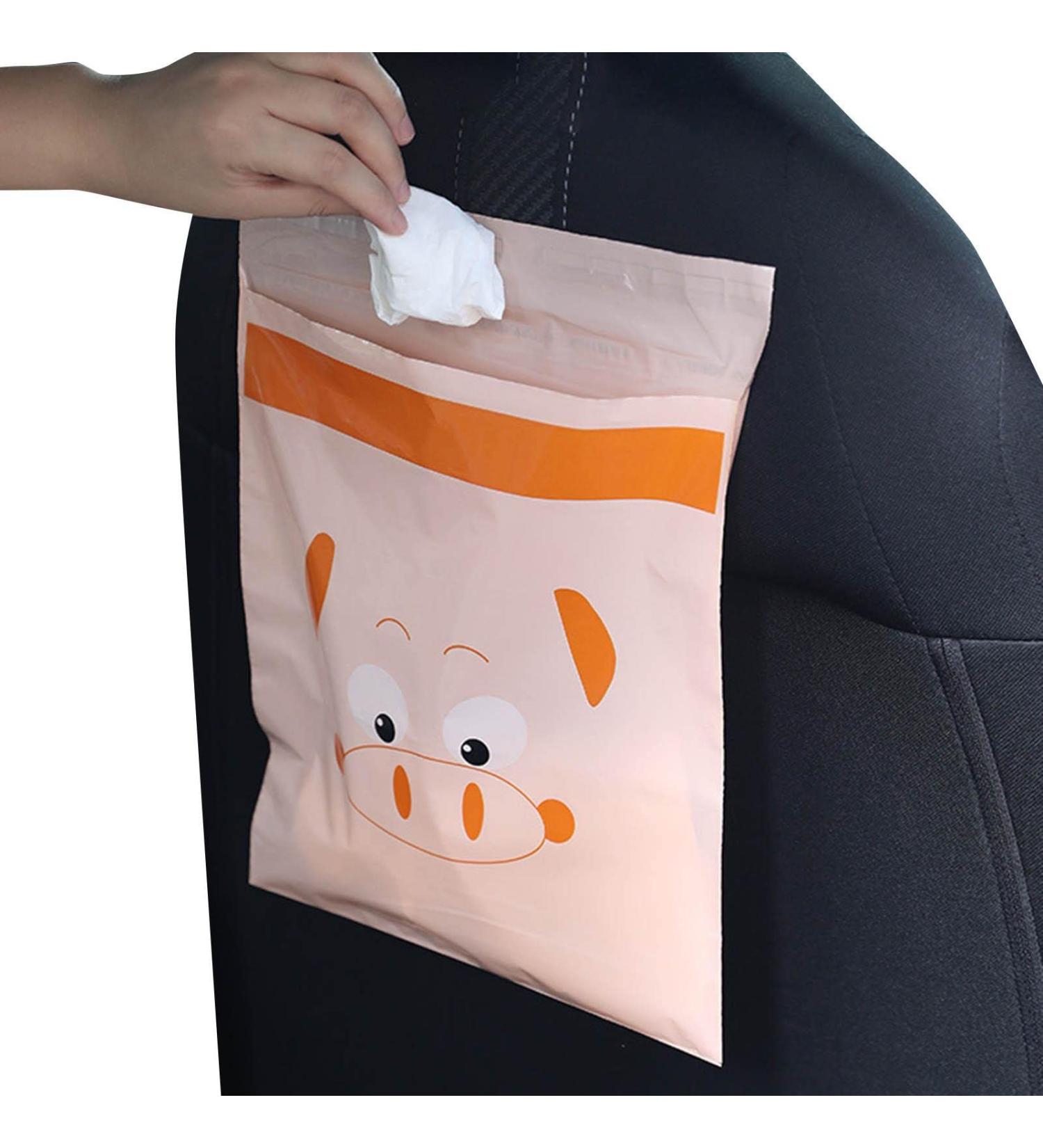 Car Trash Bag | Multi-Purpose Trash Bag Adhesive Vomit Bags Water-Proof Garbage Bag for Motion Sickness Bedroom Riastvy 15 Pink Pigs - Buy Online on GoSupps.com